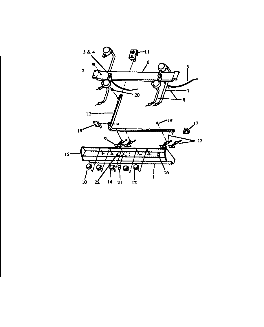 Caloric RLS359 burner assy with spark ignition diagram