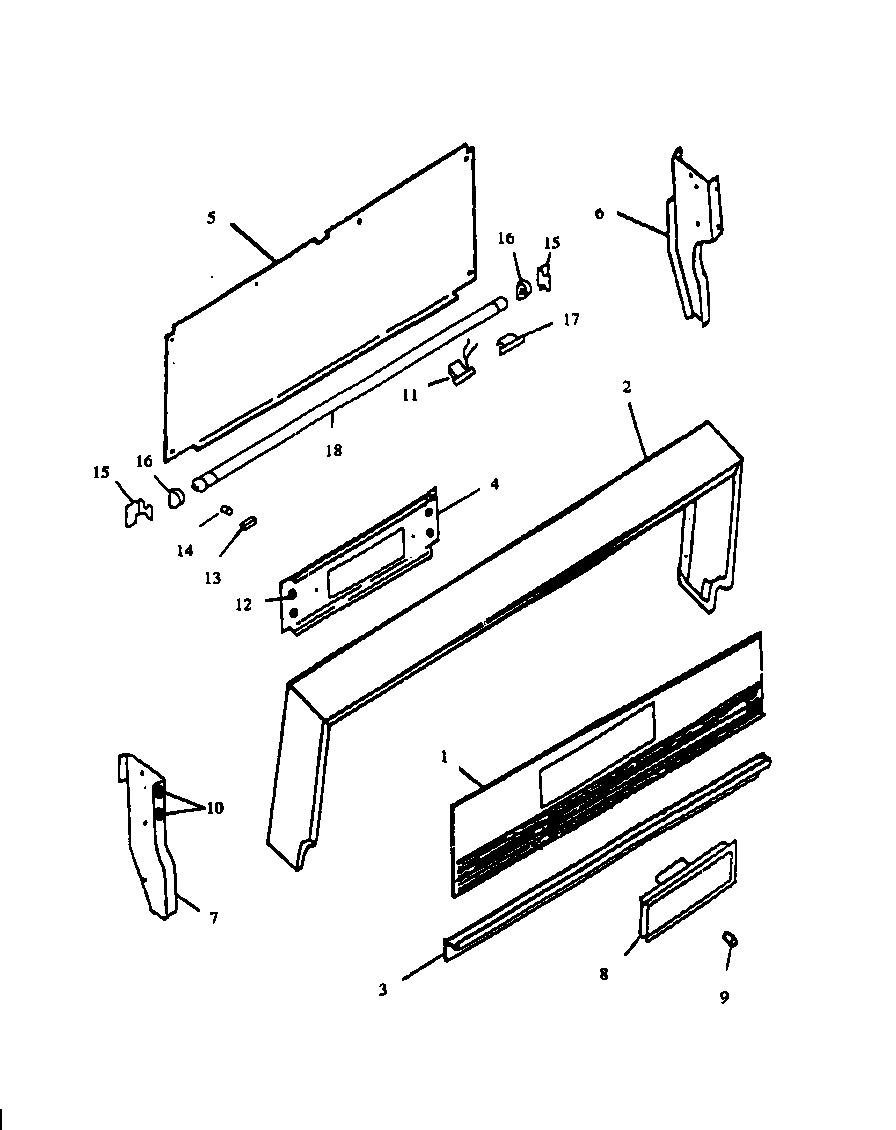 Caloric RLS359 backguard assy diagram