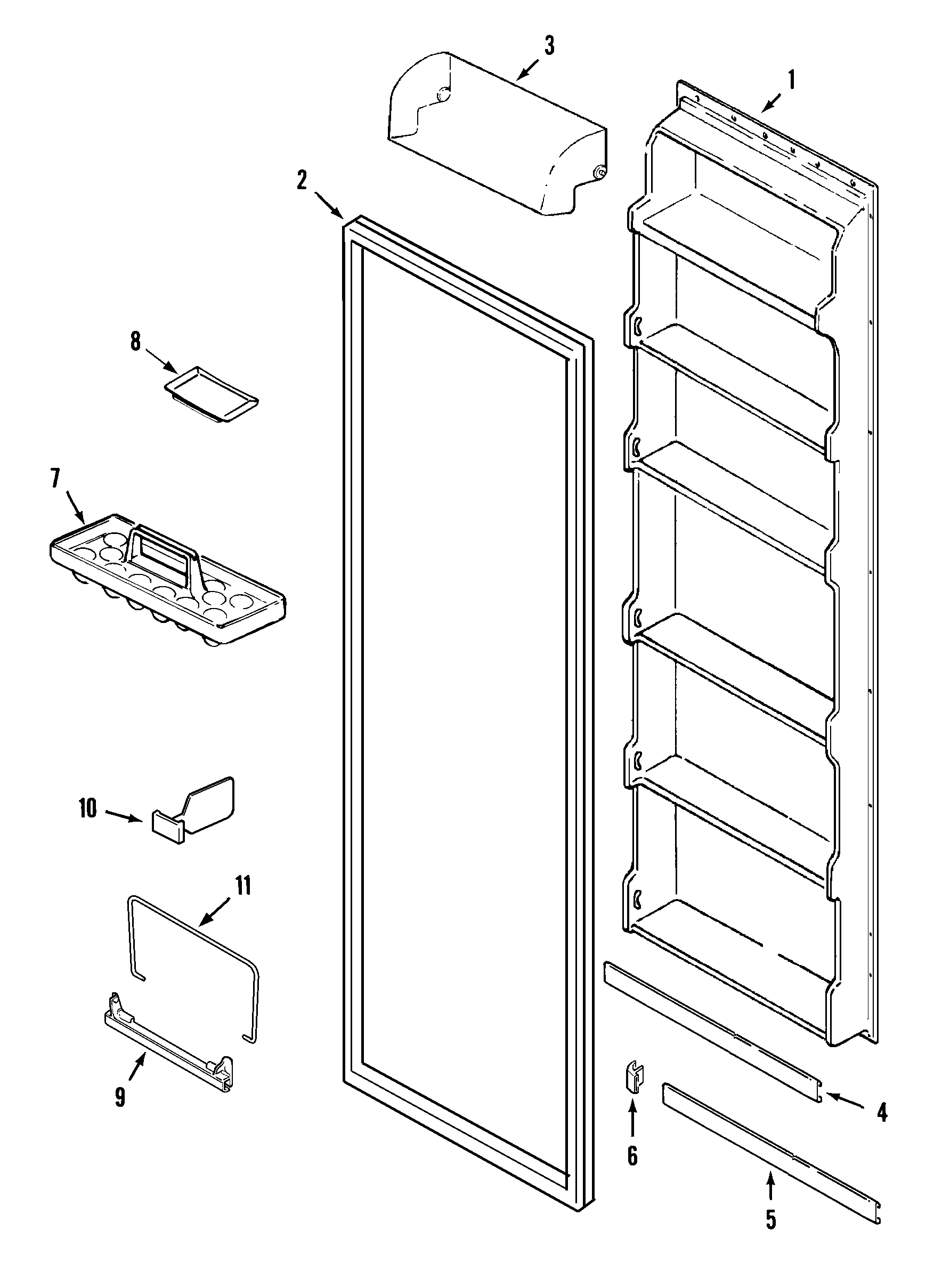 Maytag AS2125CIHW fresh food inner door diagram