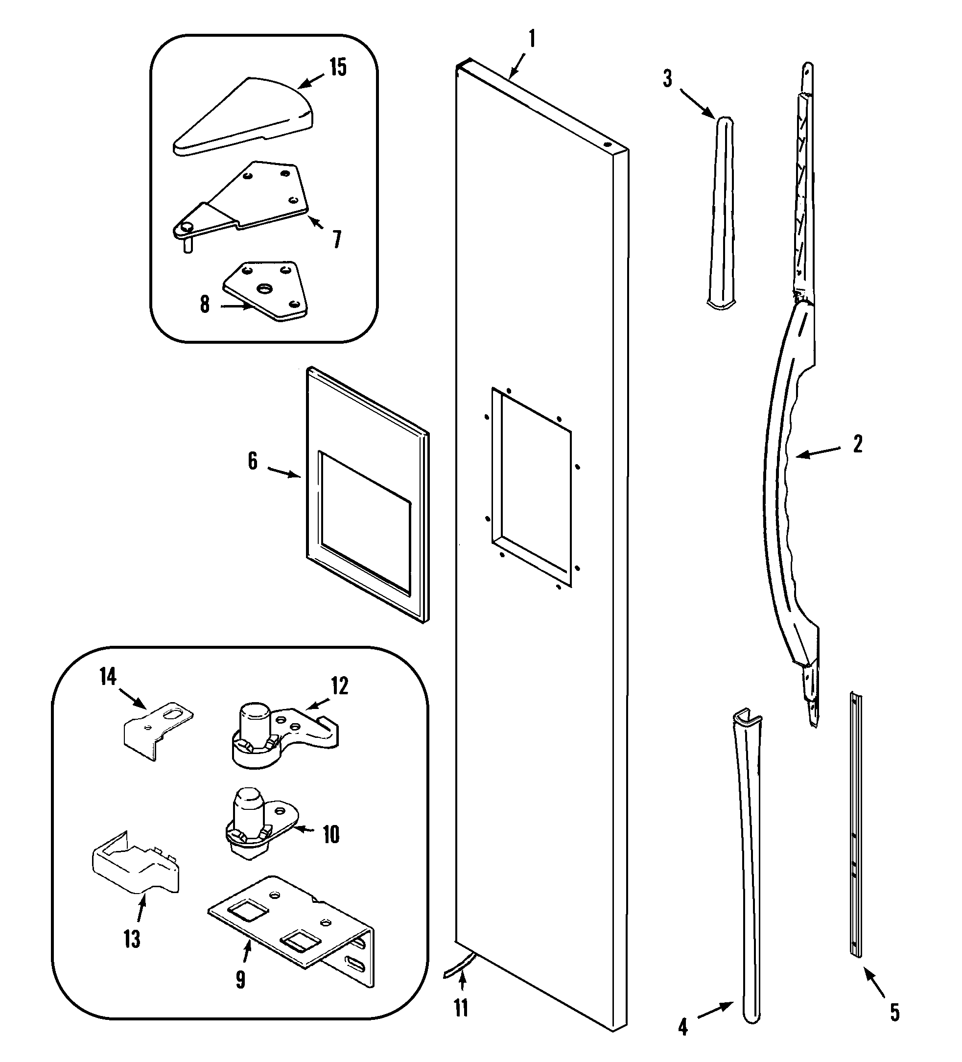 Maytag AS2125CIHW freezer outer door diagram