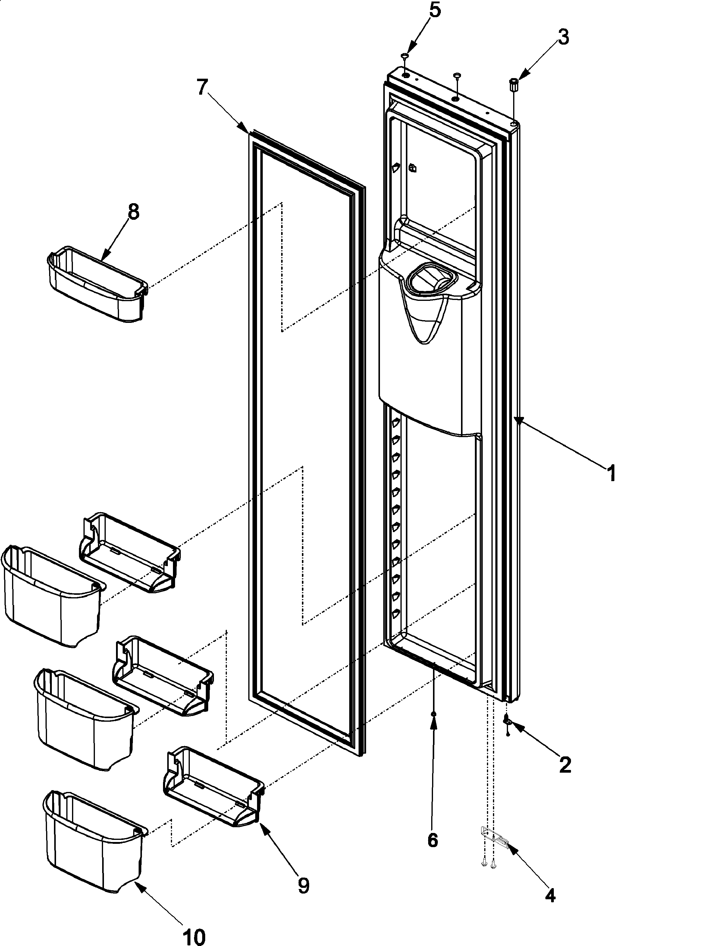 Amana ARSE667BC-PARSE667BC1 freezer door diagram