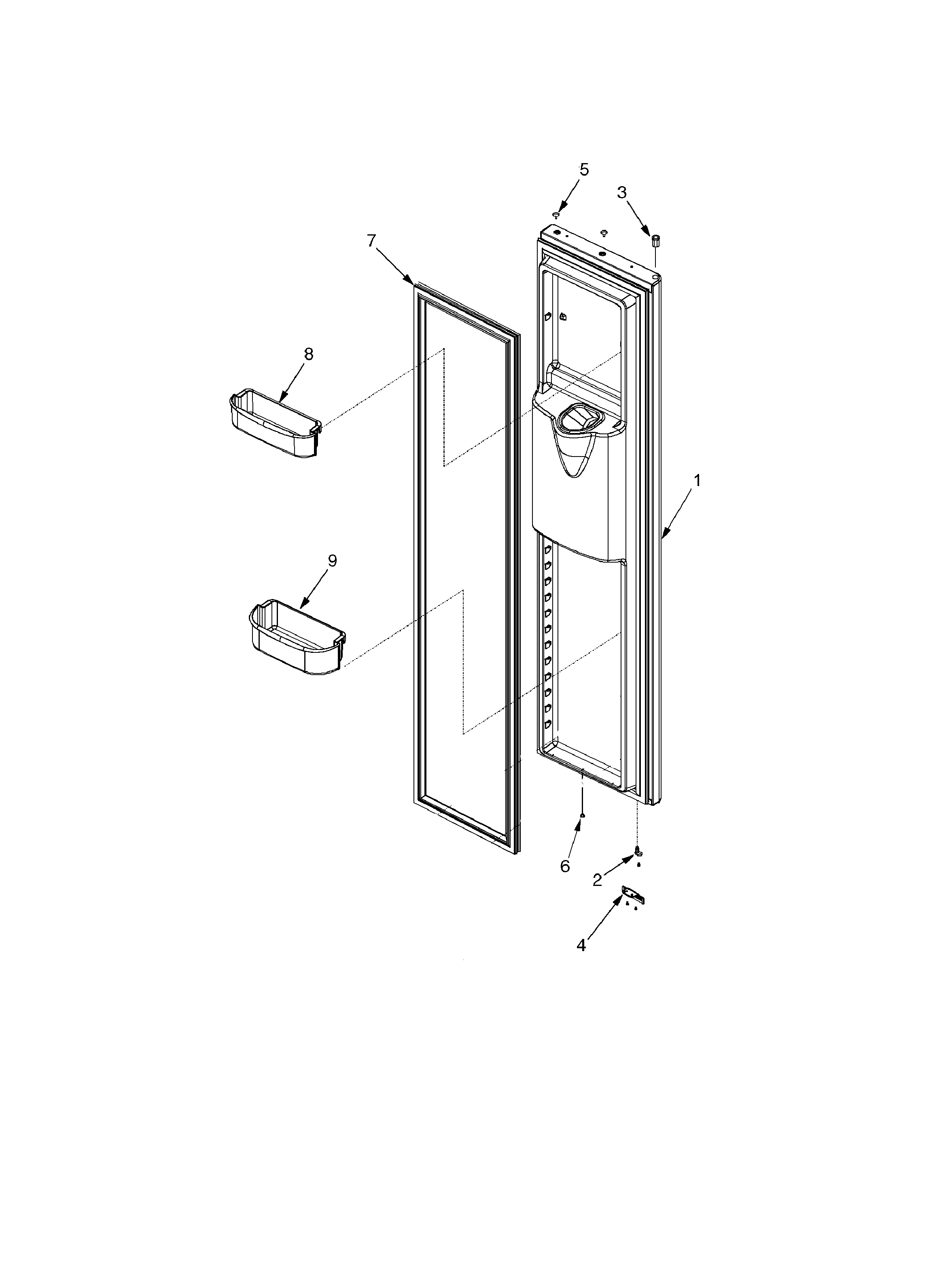 Amana ARSE66ZBS-PARSE66ZBS1 freezer door diagram