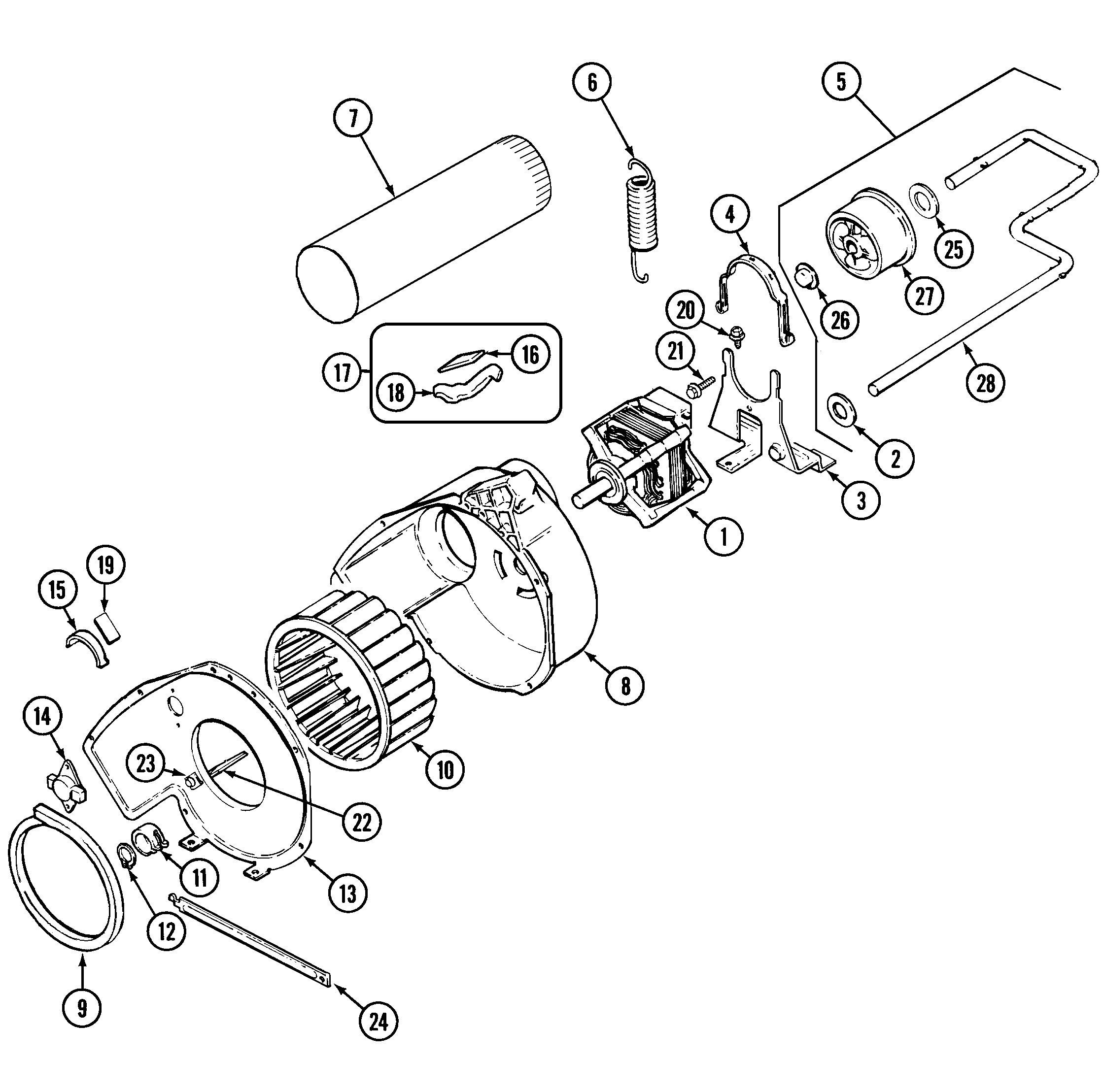 Admiral AYE1000AYW motor & drive diagram