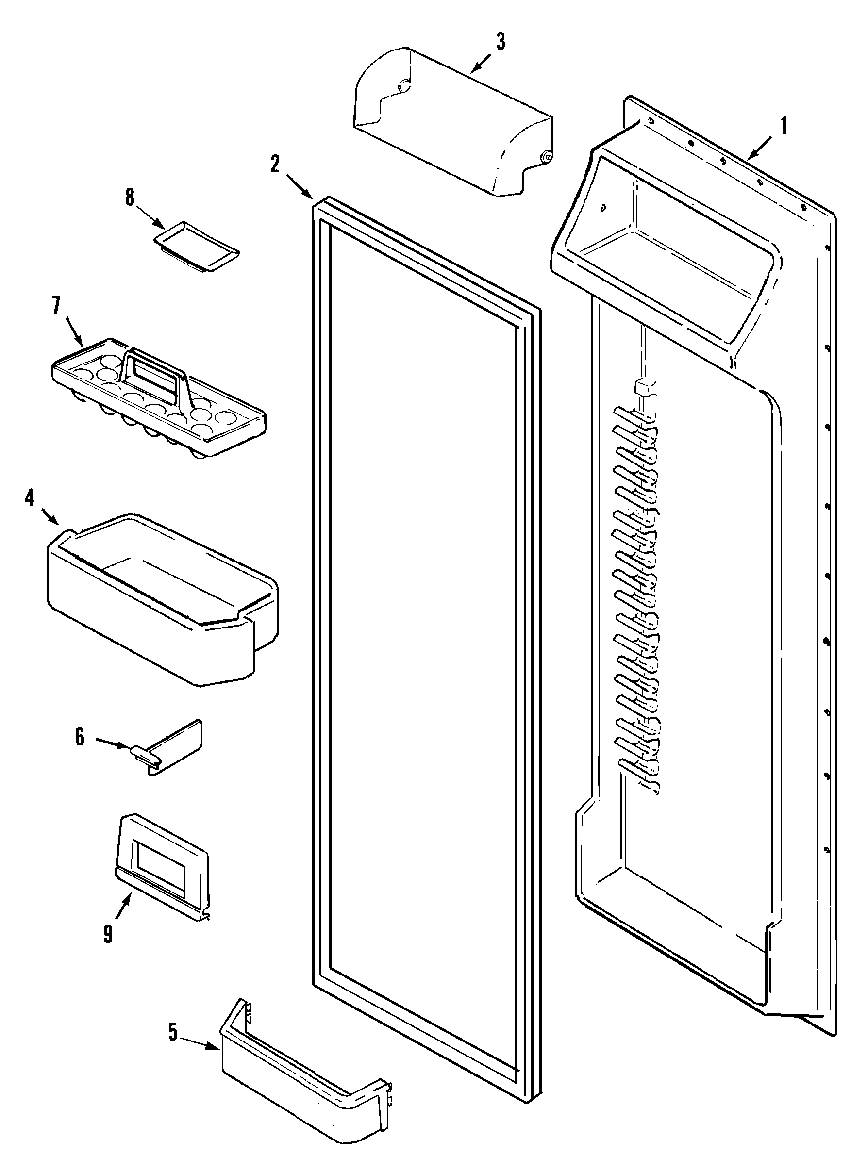 Maytag MSD2454GRQ fresh food inner door diagram