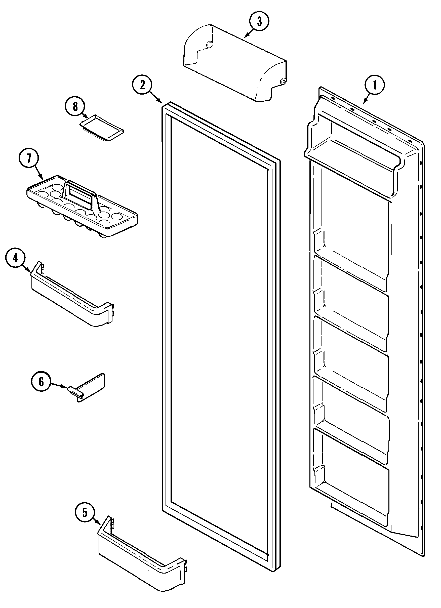 Maytag PSD2450GRW fresh food inner door diagram