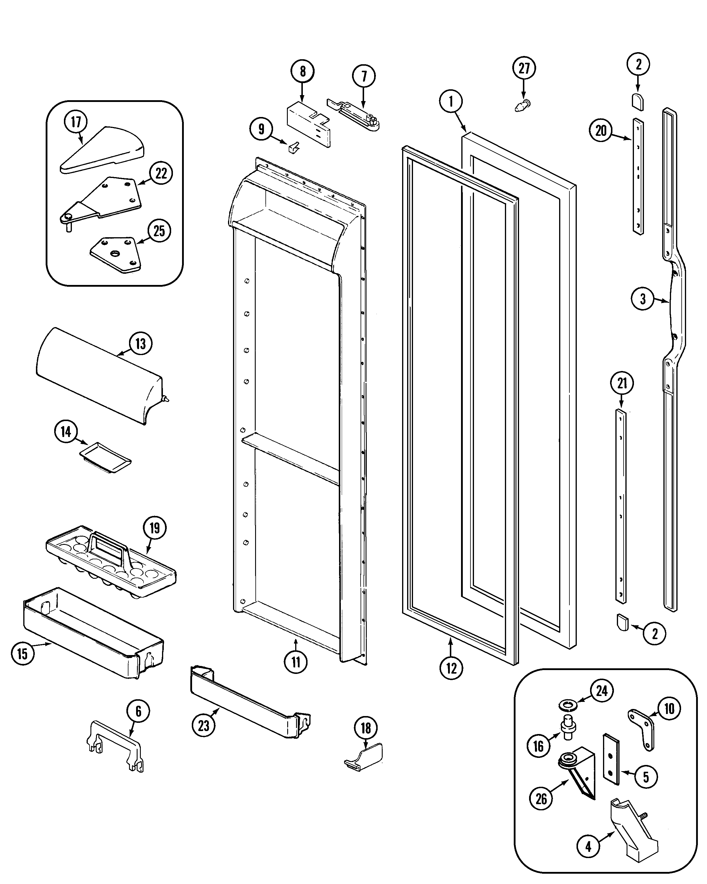 Maytag GS24Y8DV fresh food door diagram