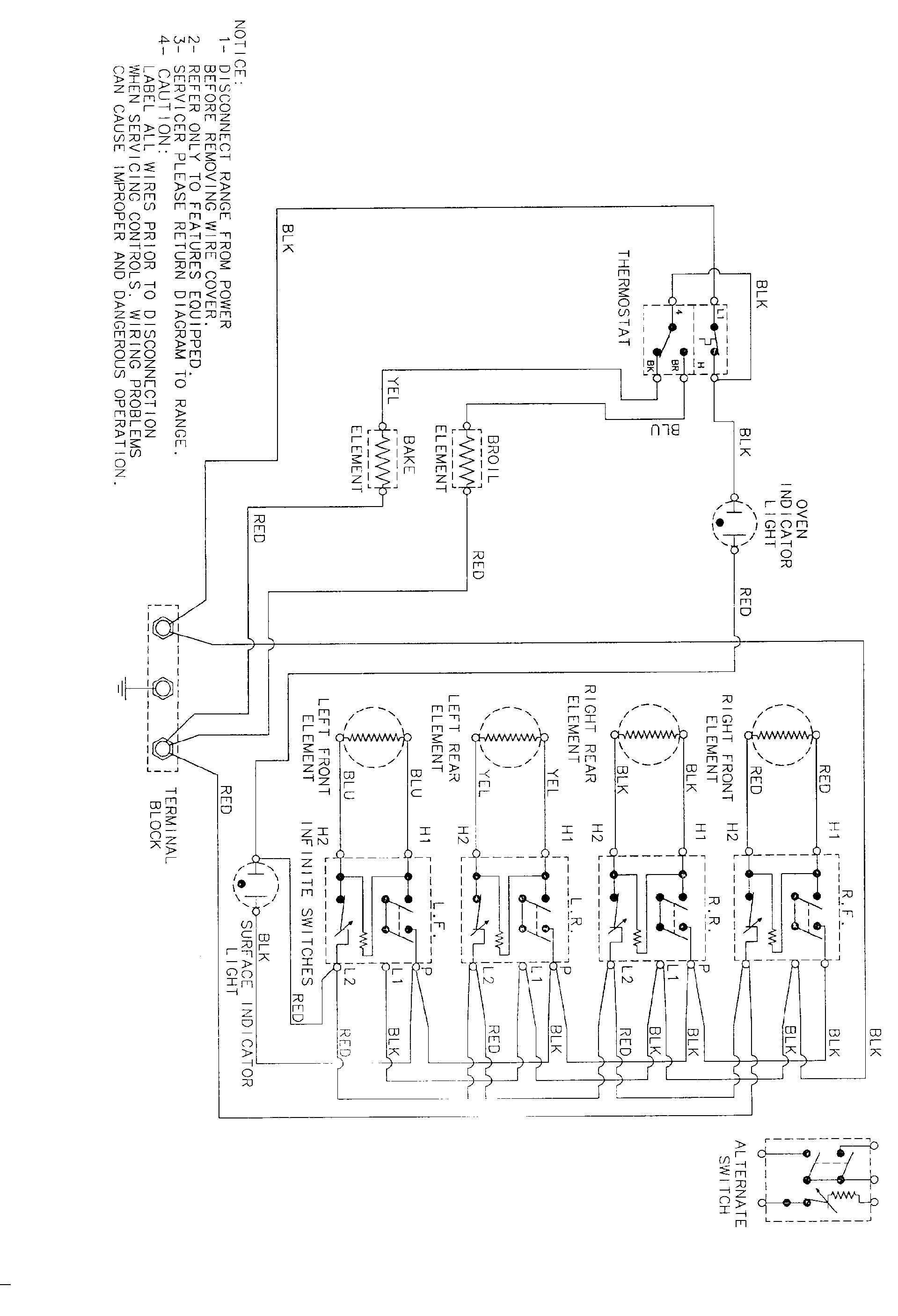 Magic Chef CEL1110AAT wiring information diagram