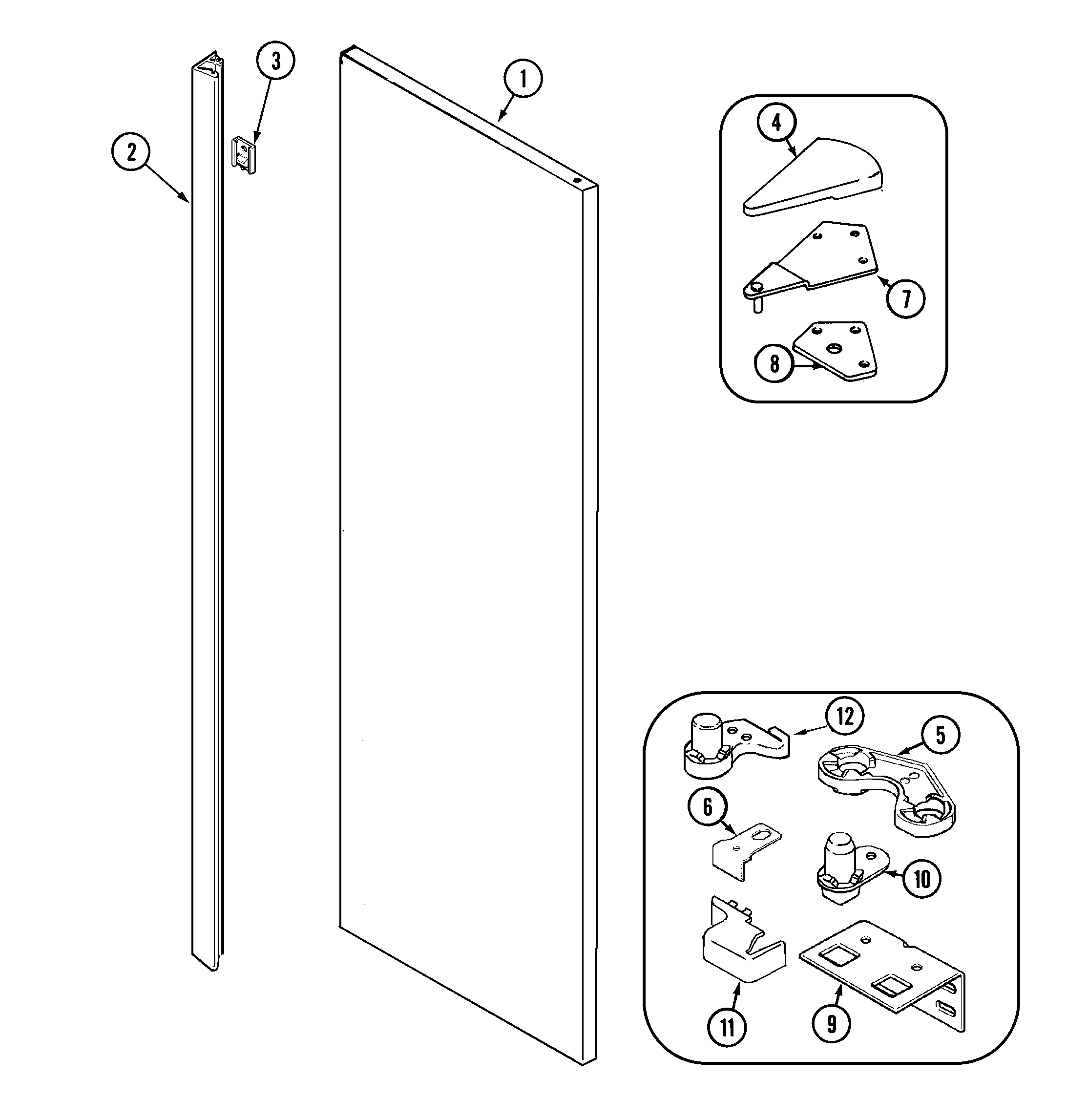 Jenn-Air JSD2789GES fresh food outer door (jsd2789ges) diagram