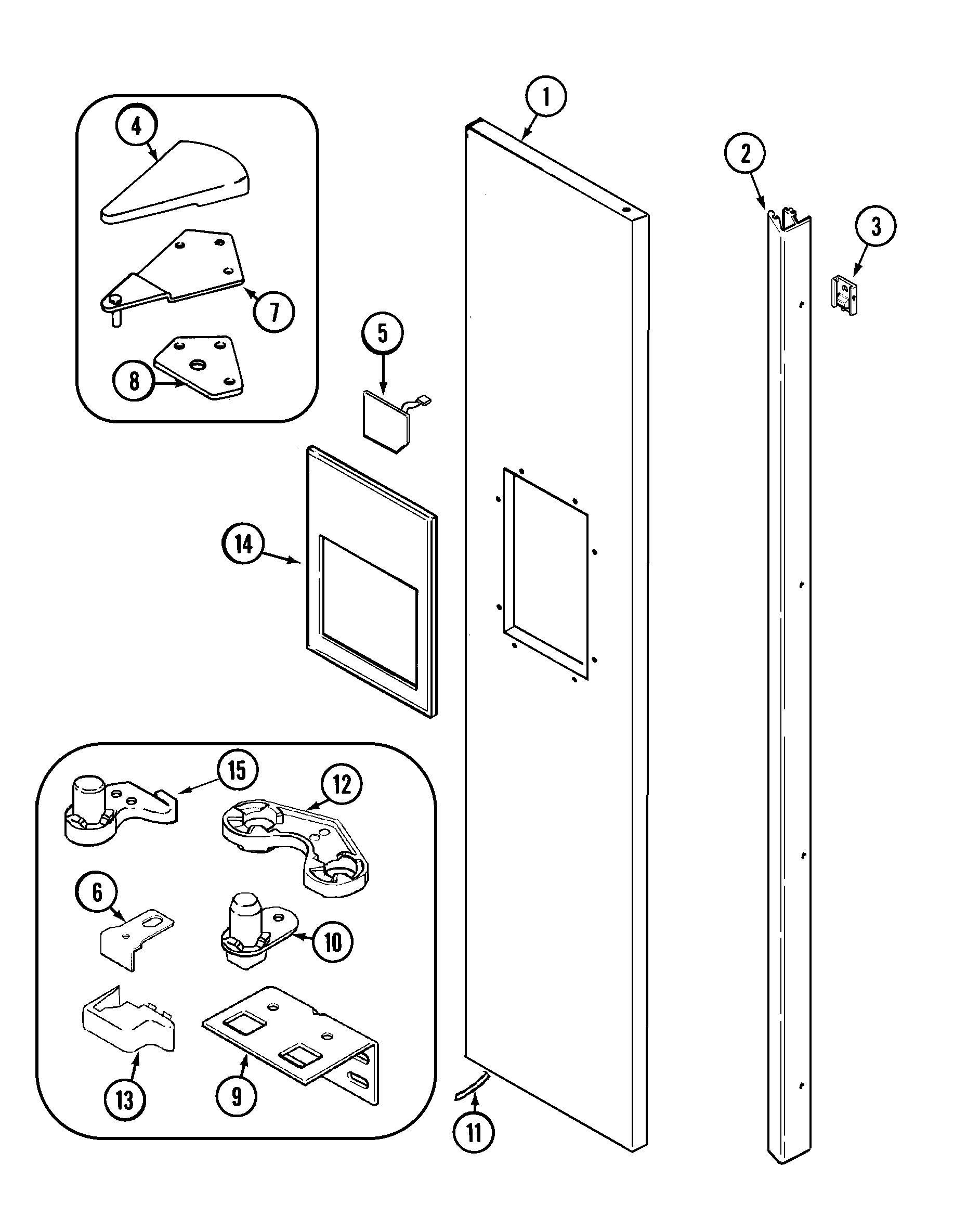 Jenn-Air JSD2789GES freezer outer door (jsd2789ges) diagram