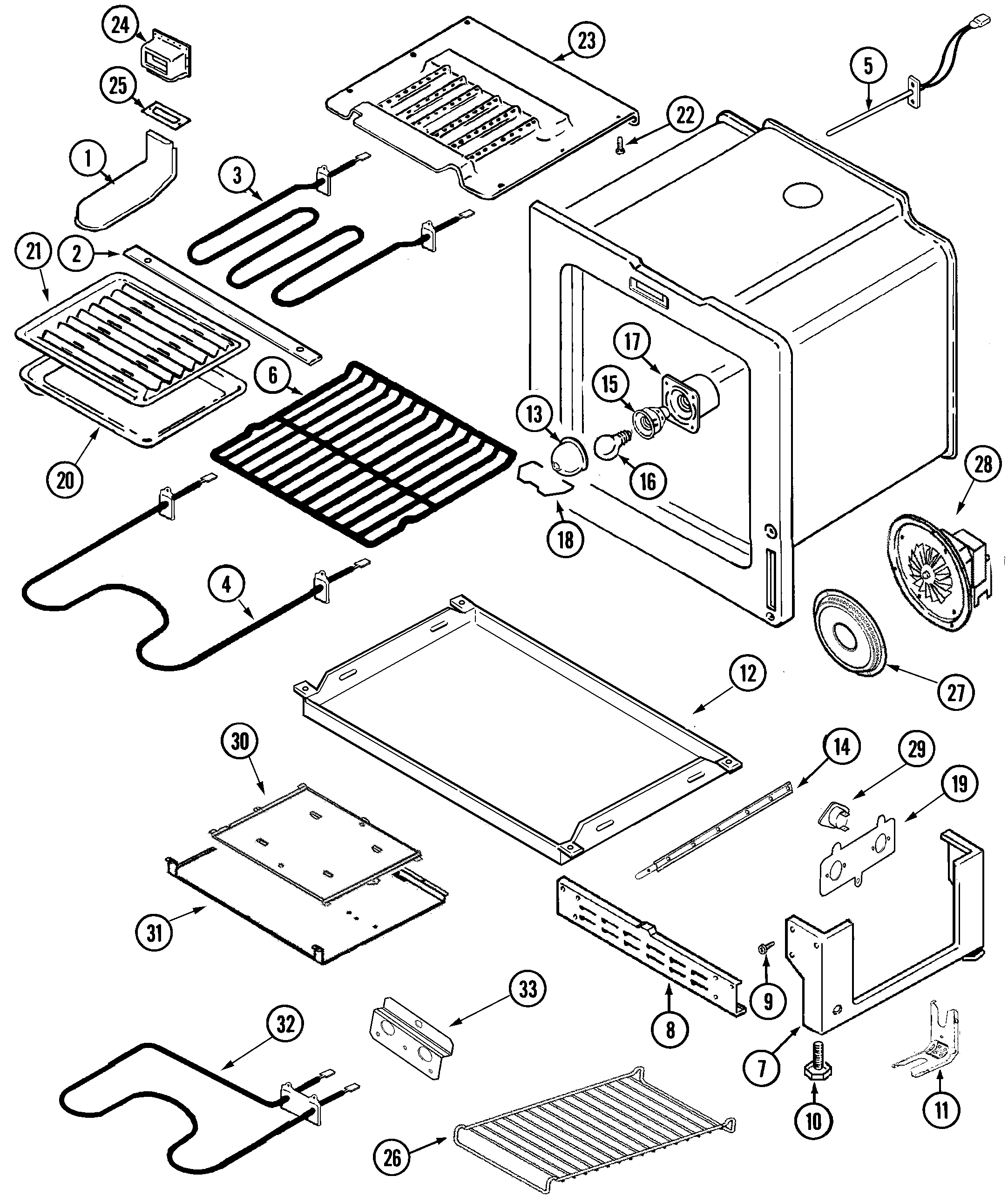 Maytag MER5880BAS oven/base diagram