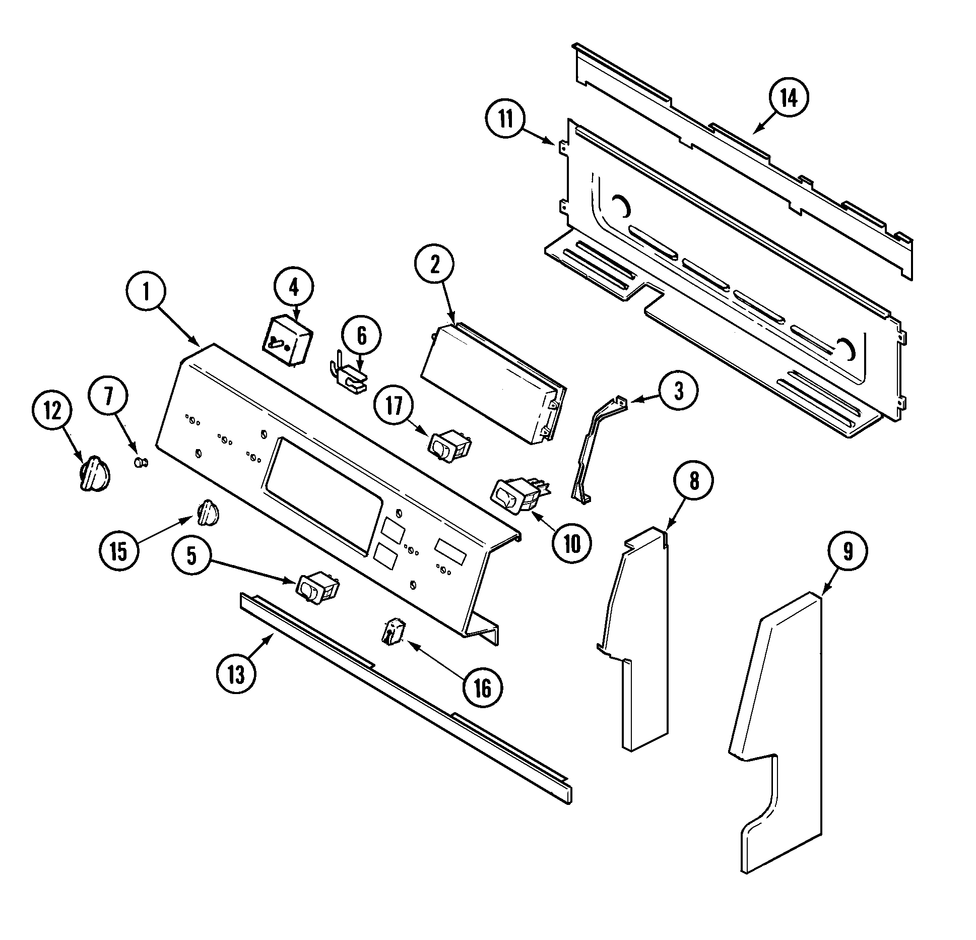 Maytag MER5780BAS control panel diagram