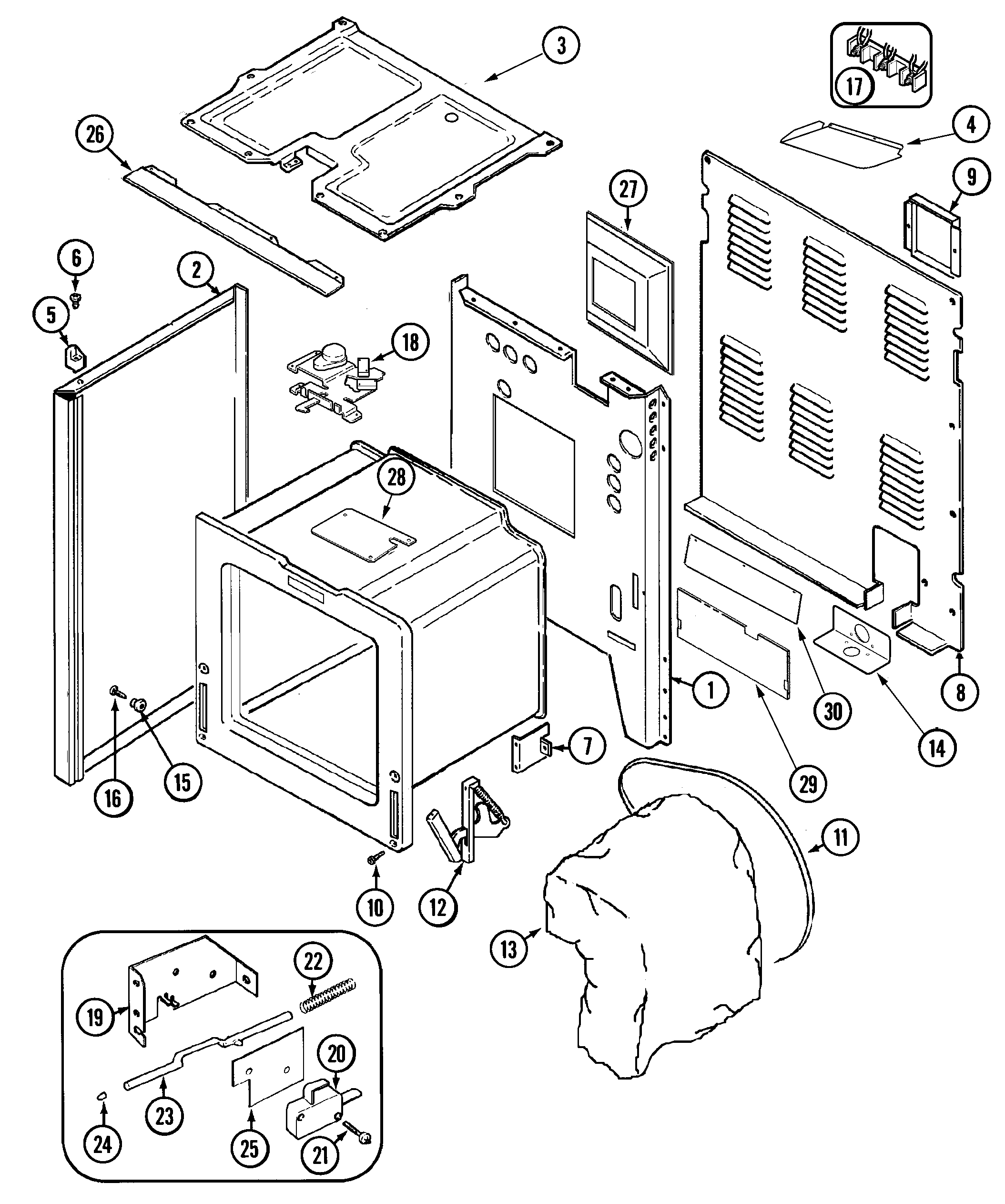 Jenn-Air JER8855BAS body diagram