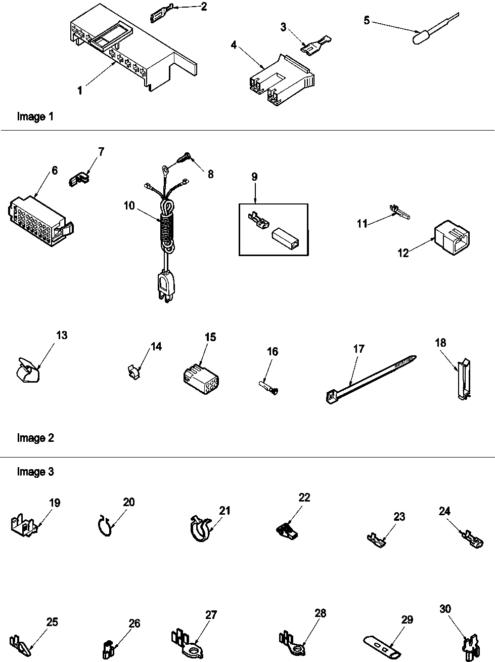 Amana LWC05AW-PLWC05AW connection blocks and extractor tool diagram