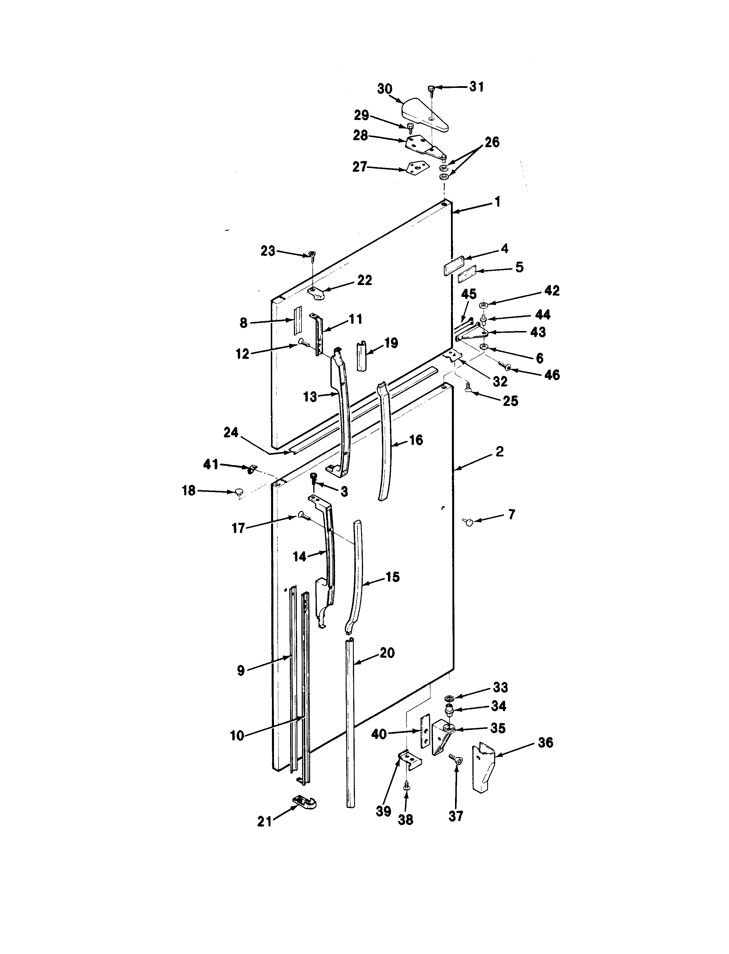Maytag RTD23A-AH93C outer door diagram