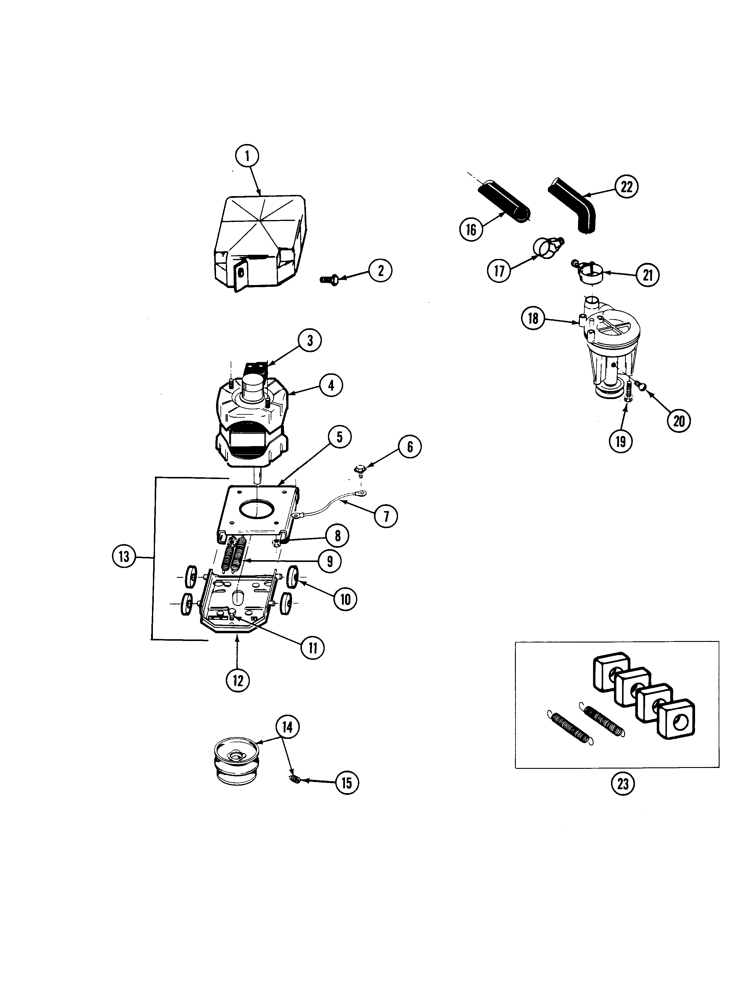 Maytag A882 motor & pump assembly diagram