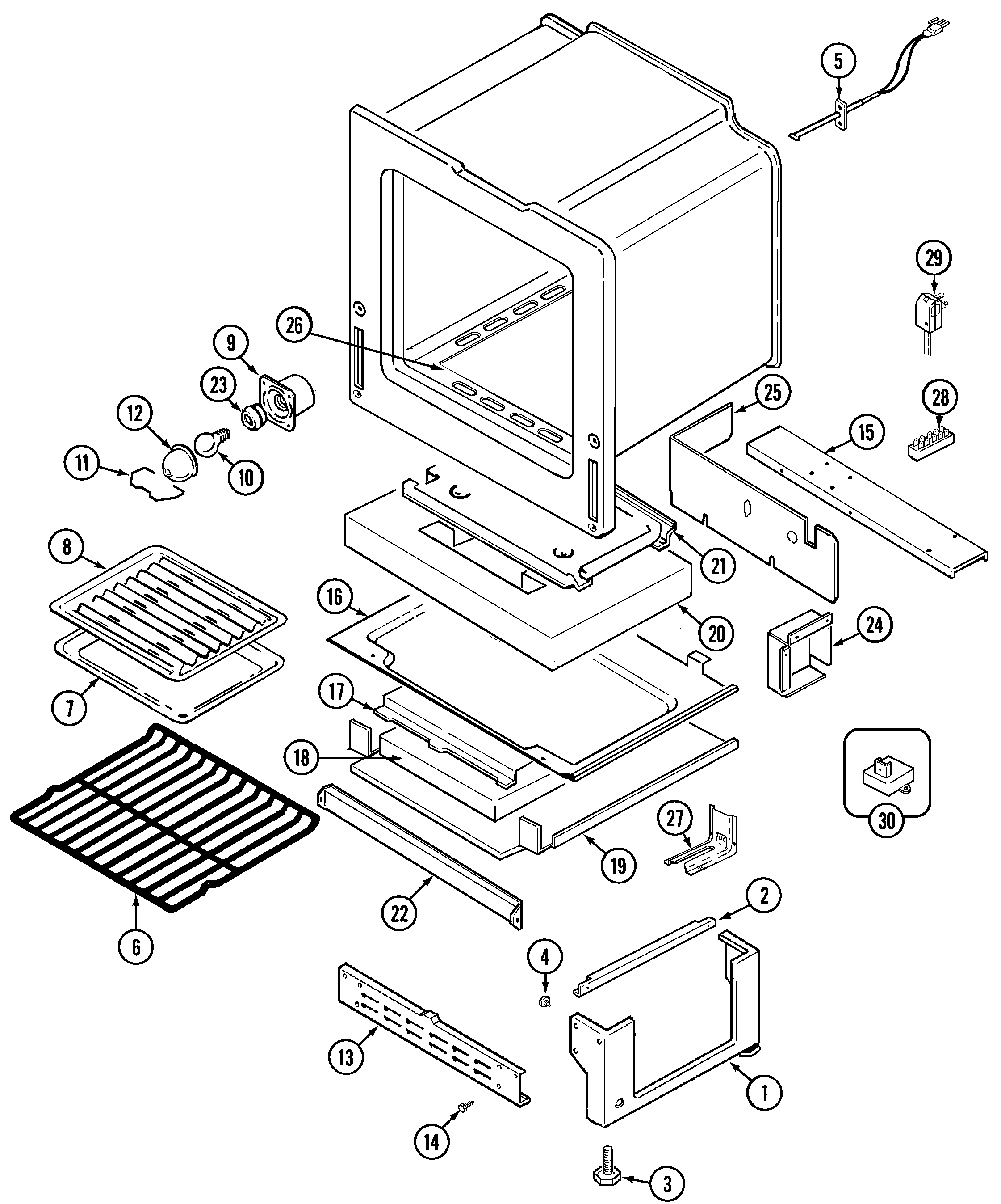 Maytag CBR3765AGC oven/base diagram