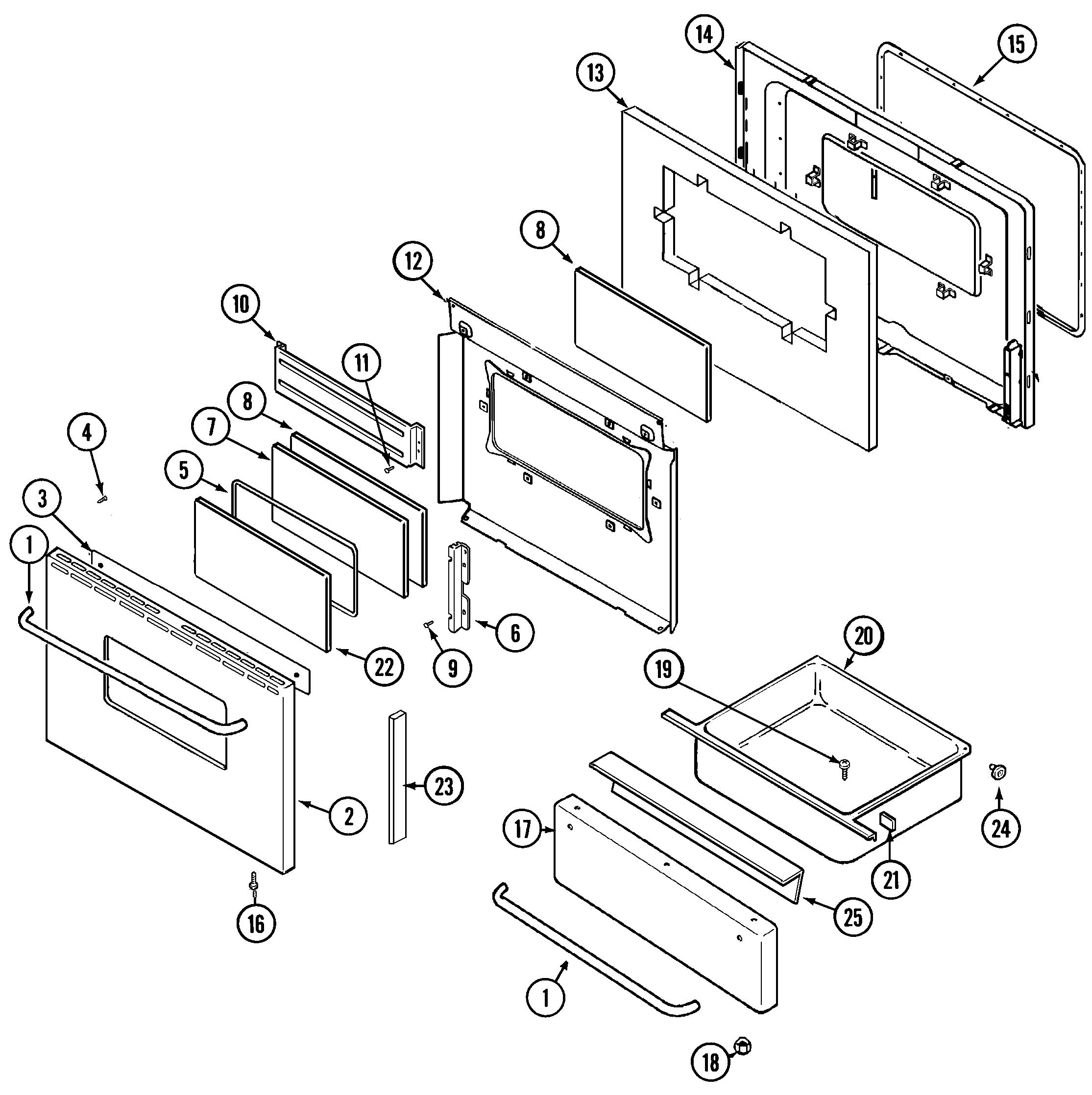 Maytag CBR3765AGC door/drawer diagram