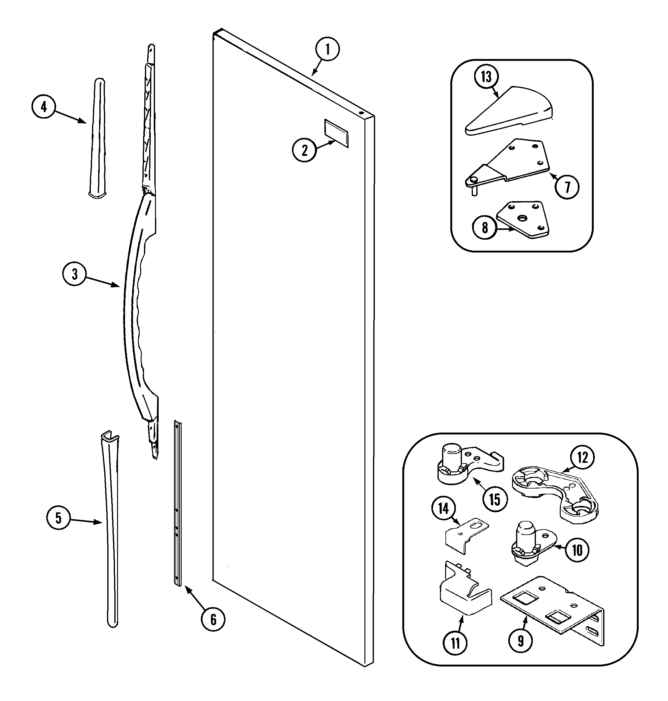 Maytag MSD2656GEW fresh food outer door diagram