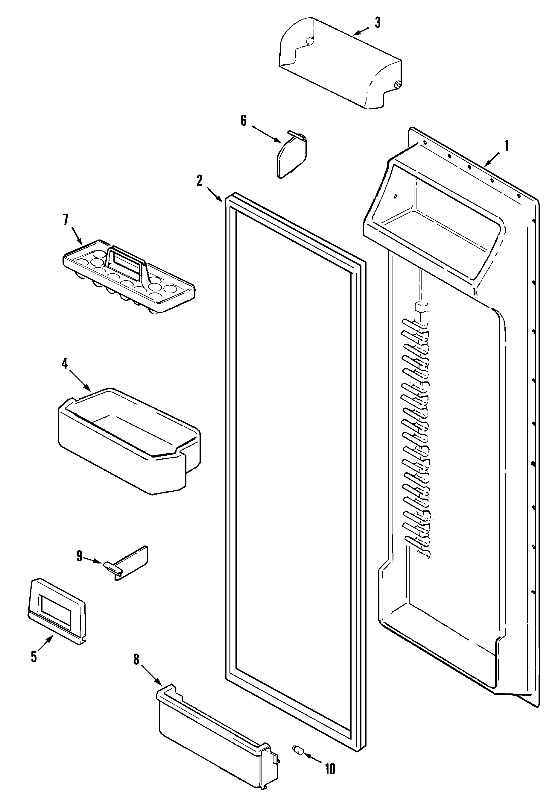 Maytag MSD2754GRQ fresh food inner door diagram