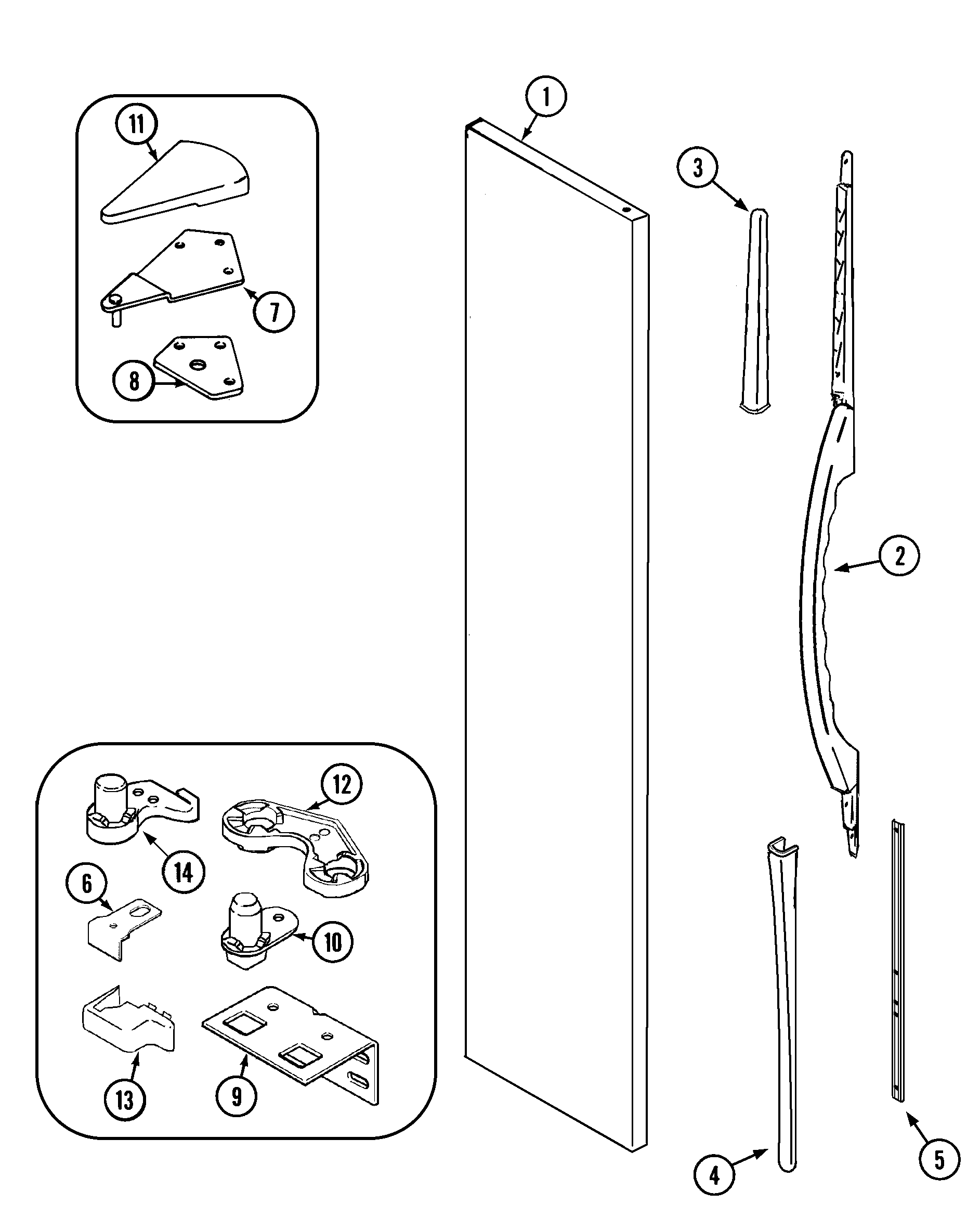 Maytag PSB2352GRW freezer outer door diagram