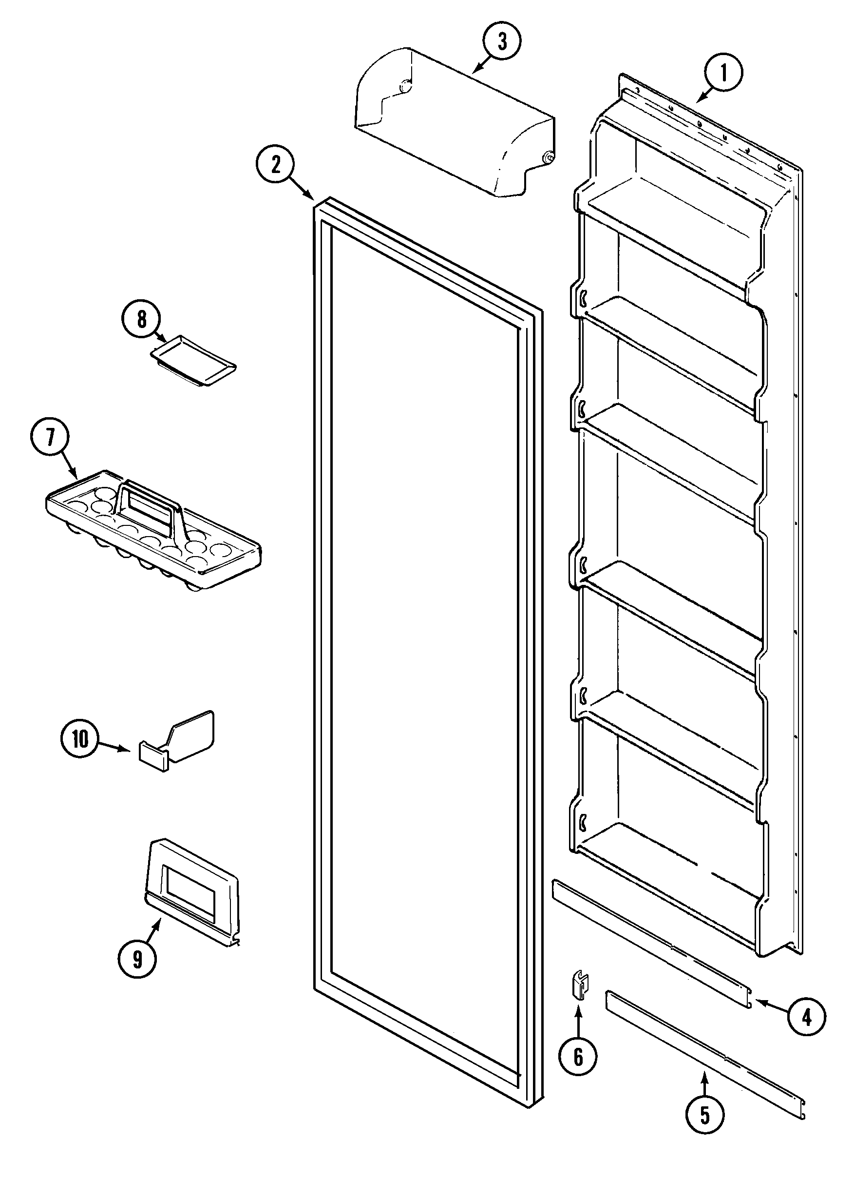 Maytag PSD2145GRQ fresh food inner door diagram