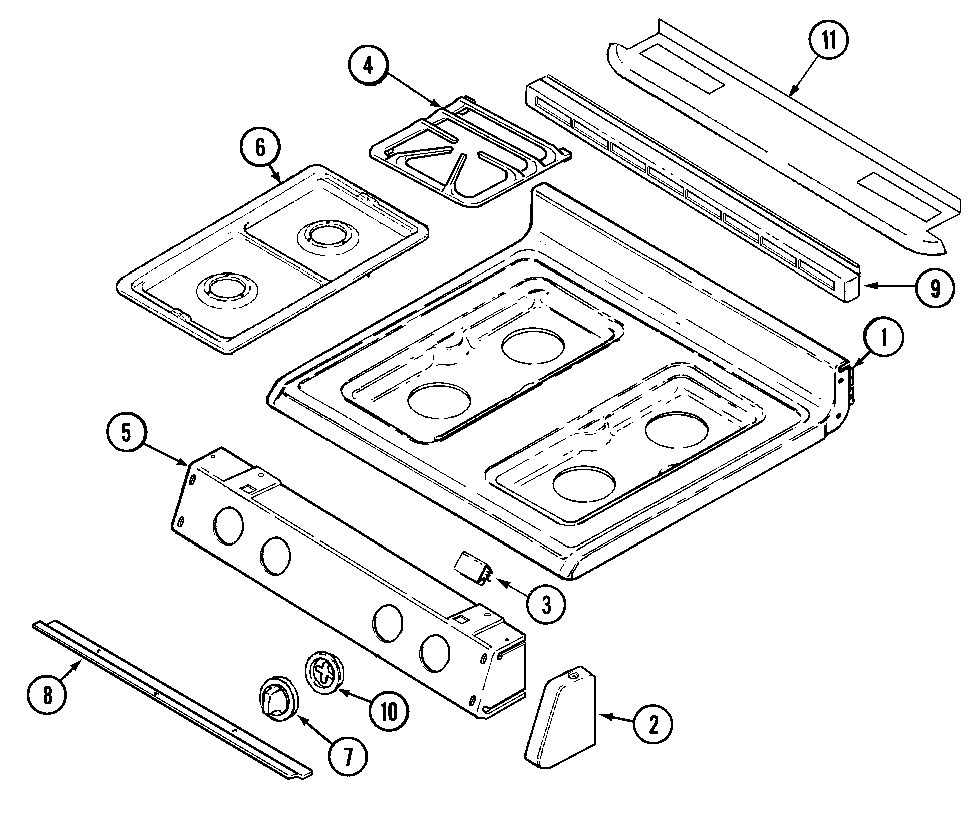 Jenn-Air JGR8750BDB top assembly diagram