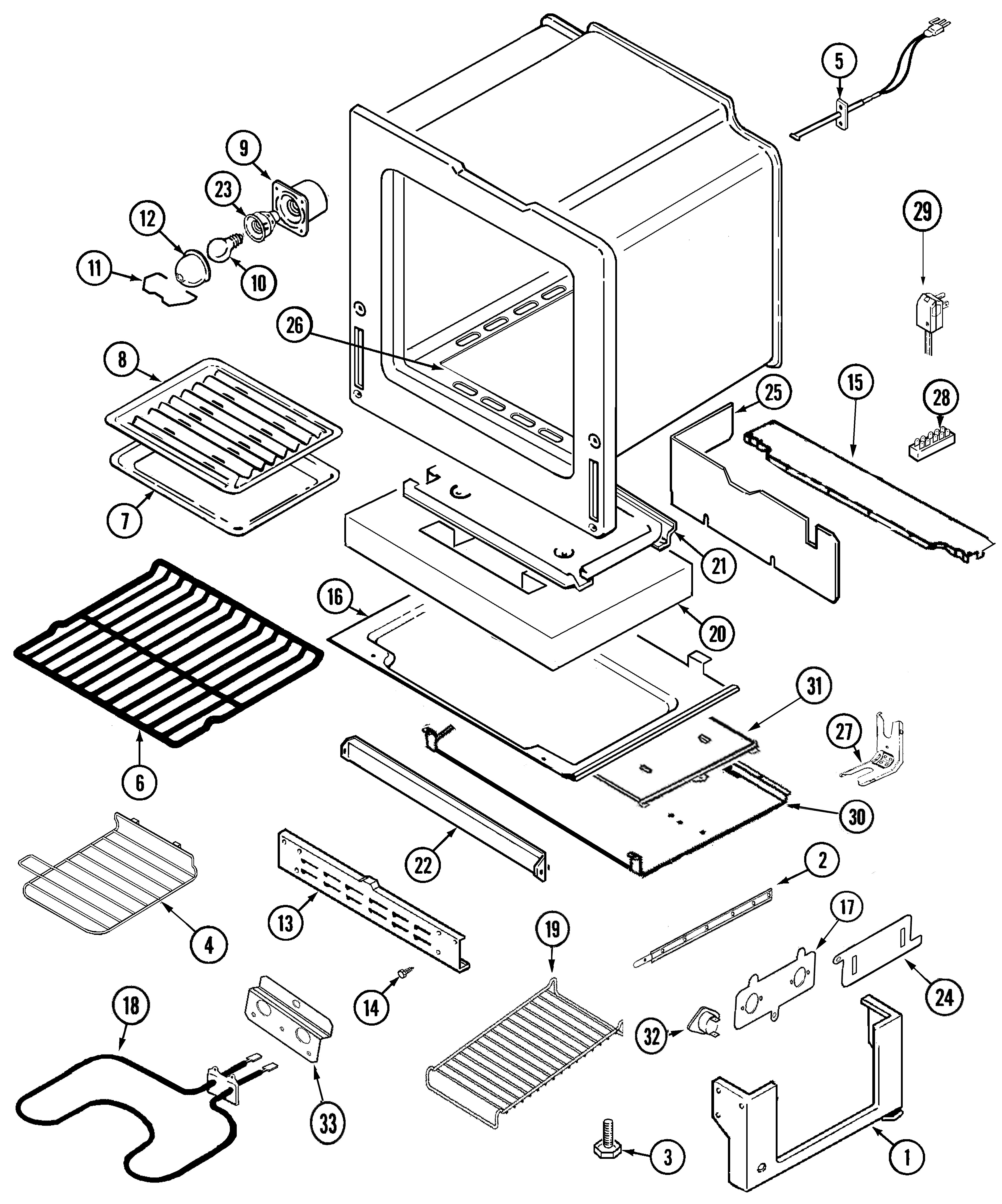 Jenn-Air JGR8750BDB oven/base diagram