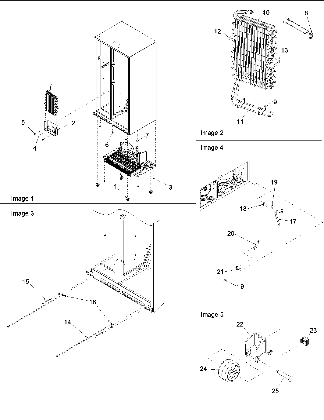 Amana ARS2606BC-PARS2606BC0 evap assy, drier & rollers diagram