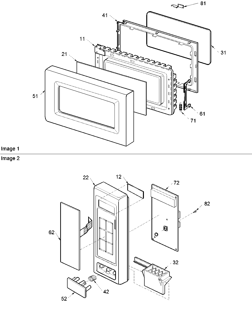 Amana ACM1460AB-PACM1460AB0 door & controller diagram