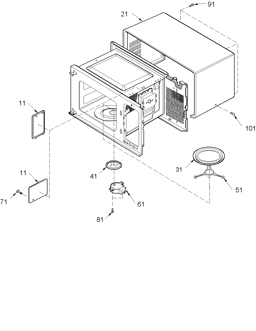 Amana ACM1460AB-PACM1460AB0 oven cavity diagram