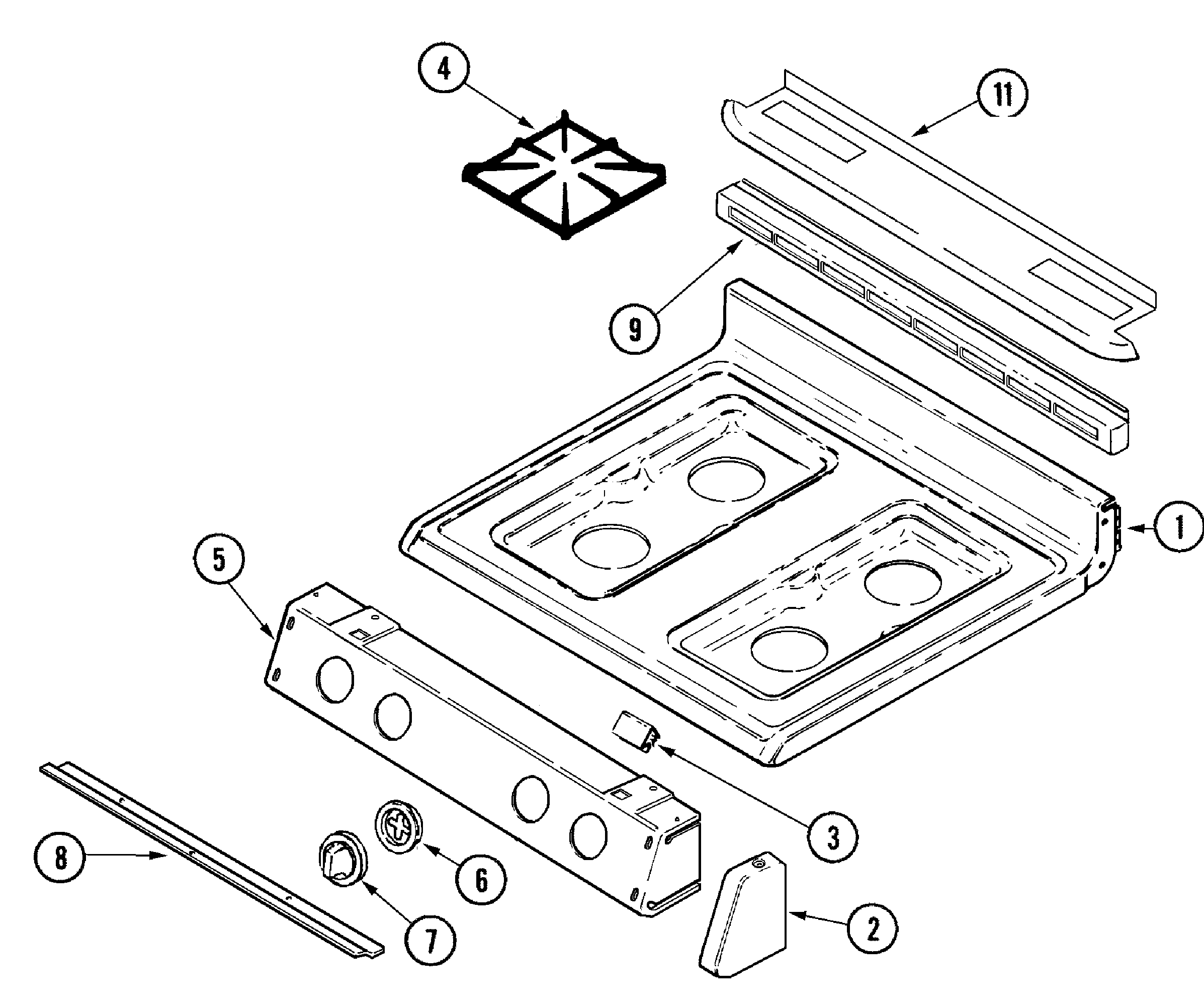 Maytag MGR5750BDB top assembly diagram
