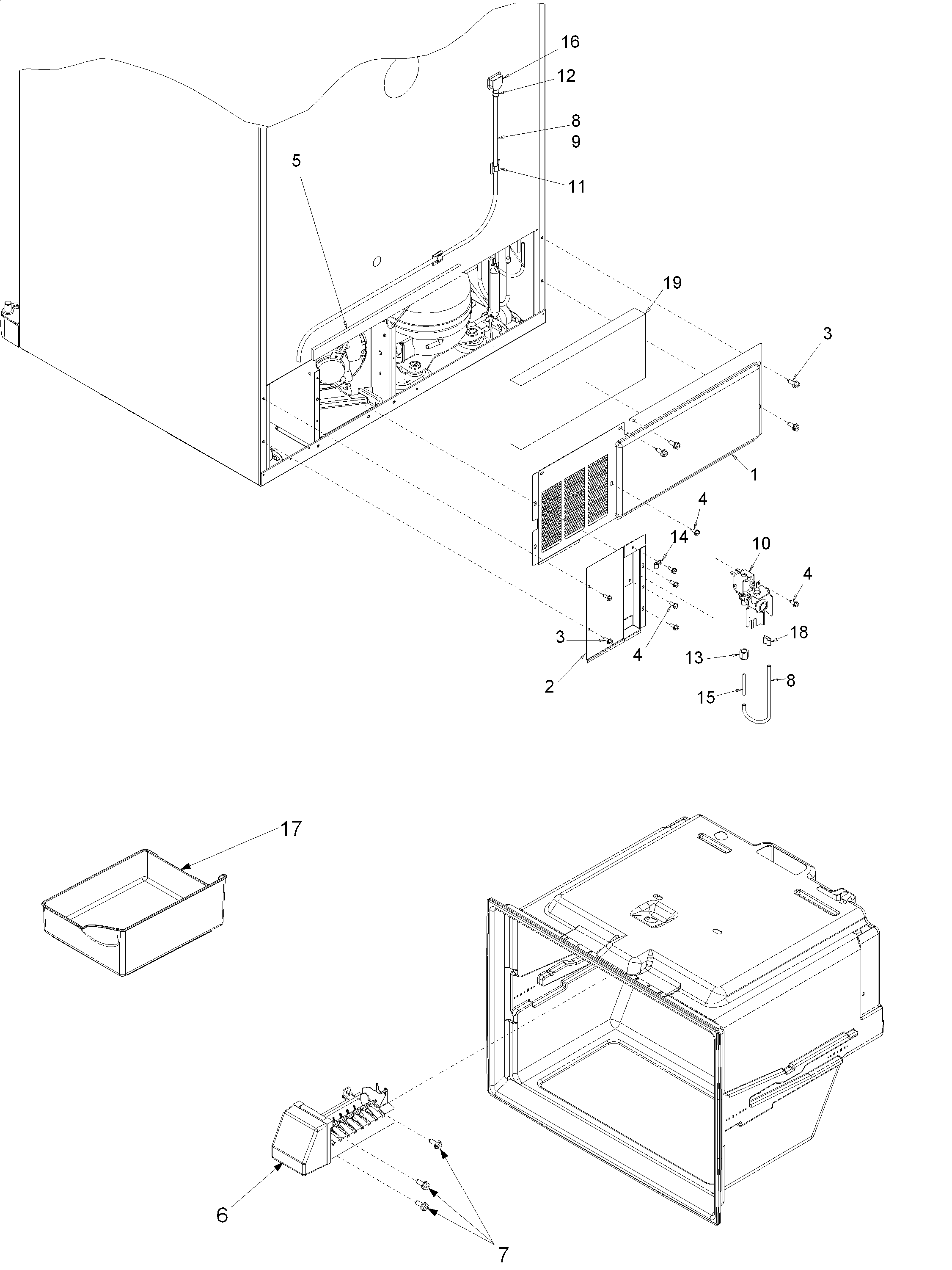 Kenmore 59673914200 cabinet back diagram