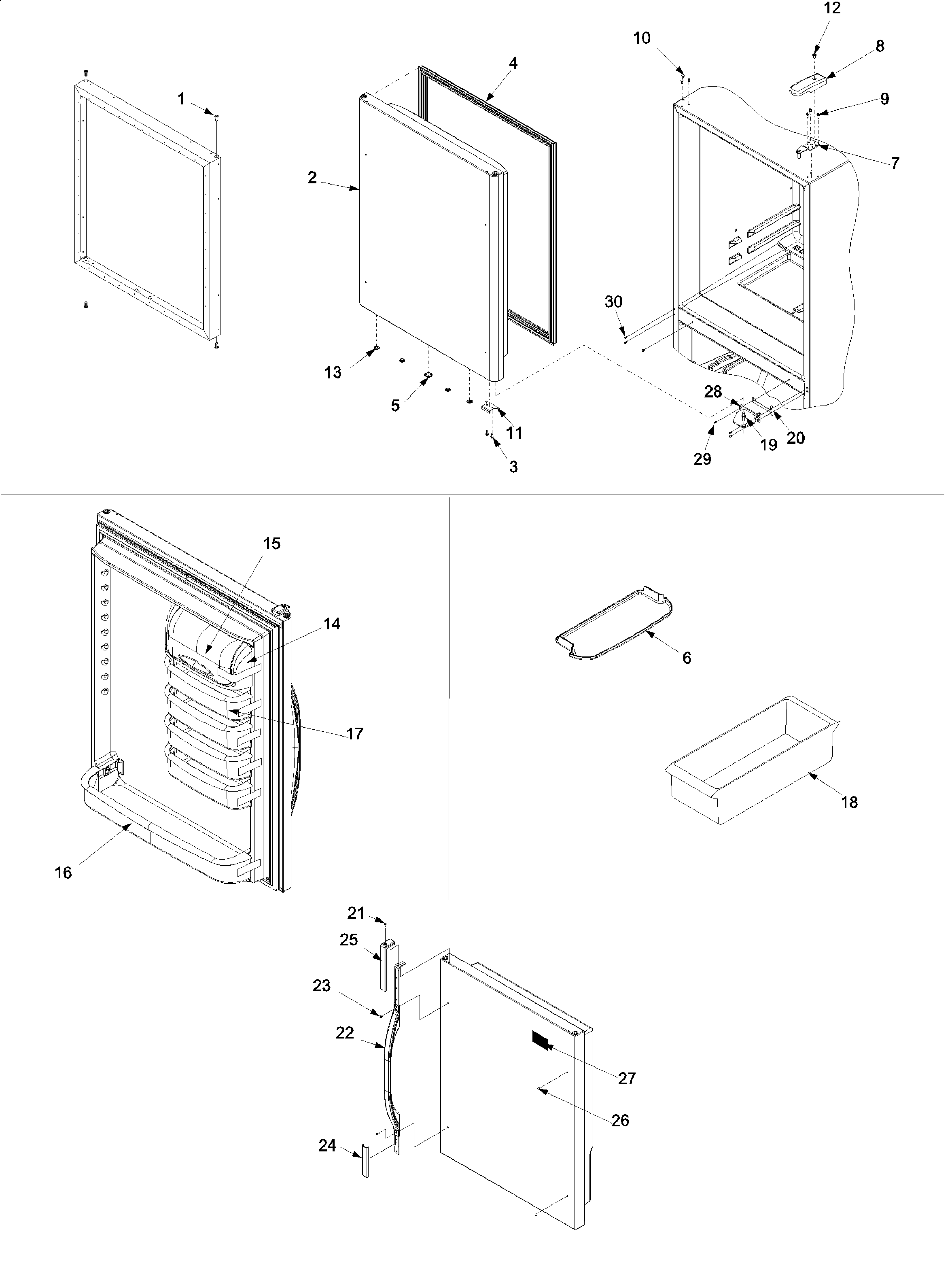Amana ARB220RCC-PARB220RCC0 refrigerator door diagram
