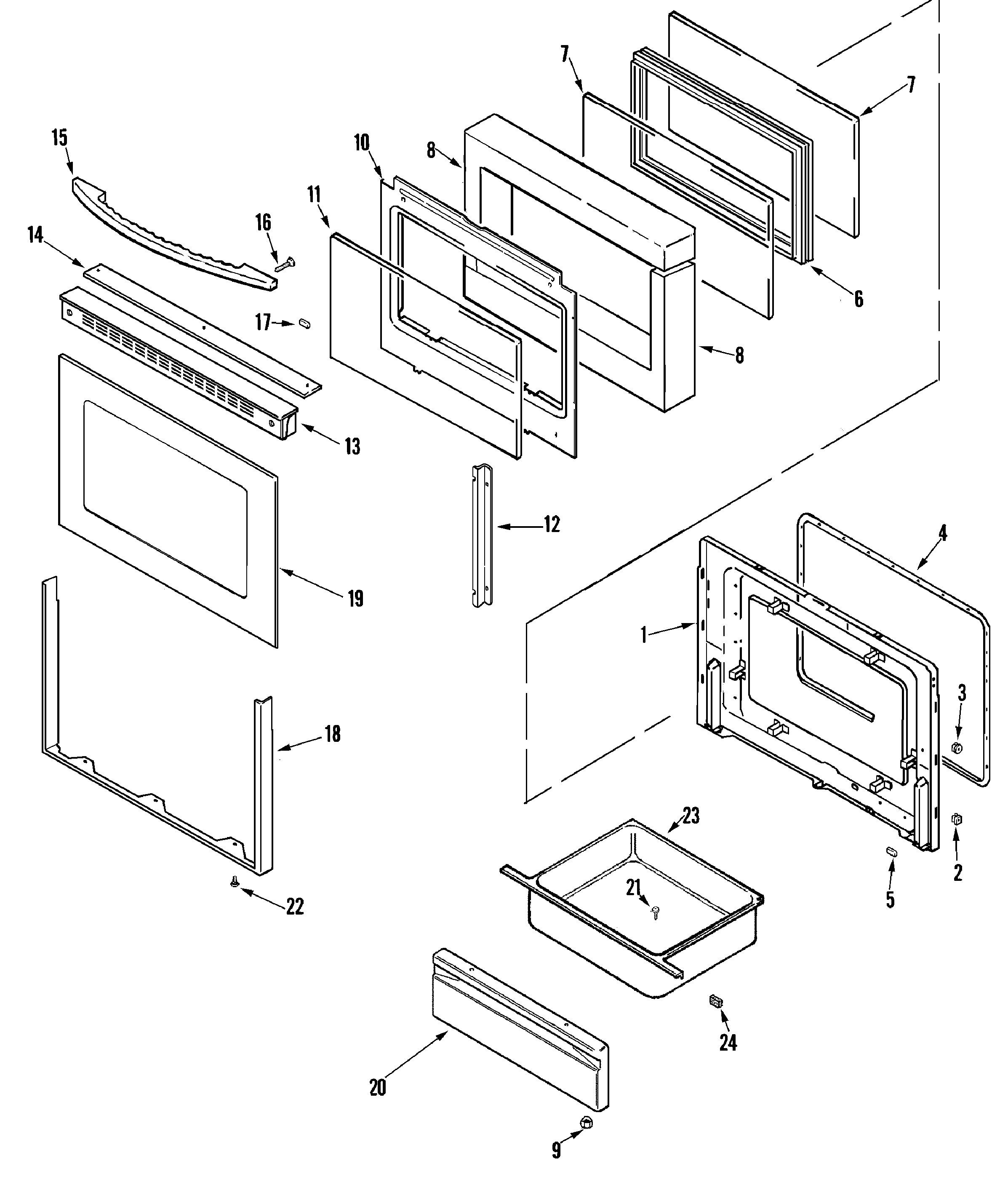 Maytag MERD750BAB door/drawer diagram