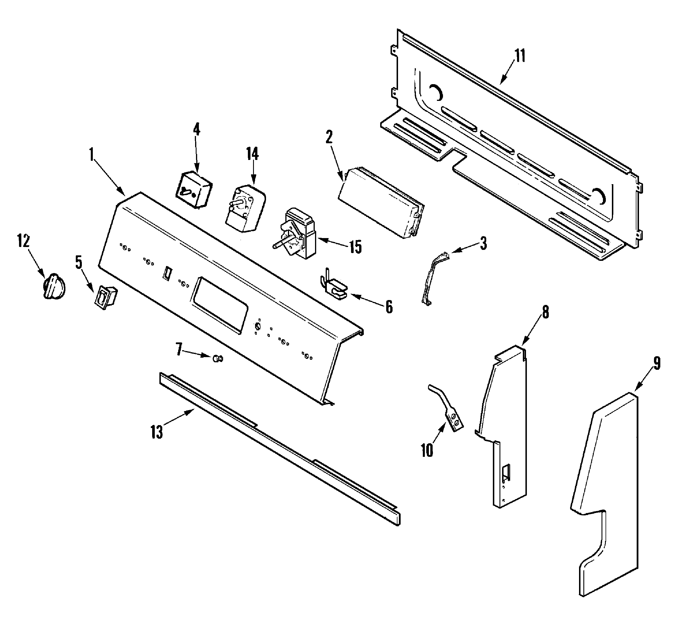 Maytag AER1360BGW control panel diagram