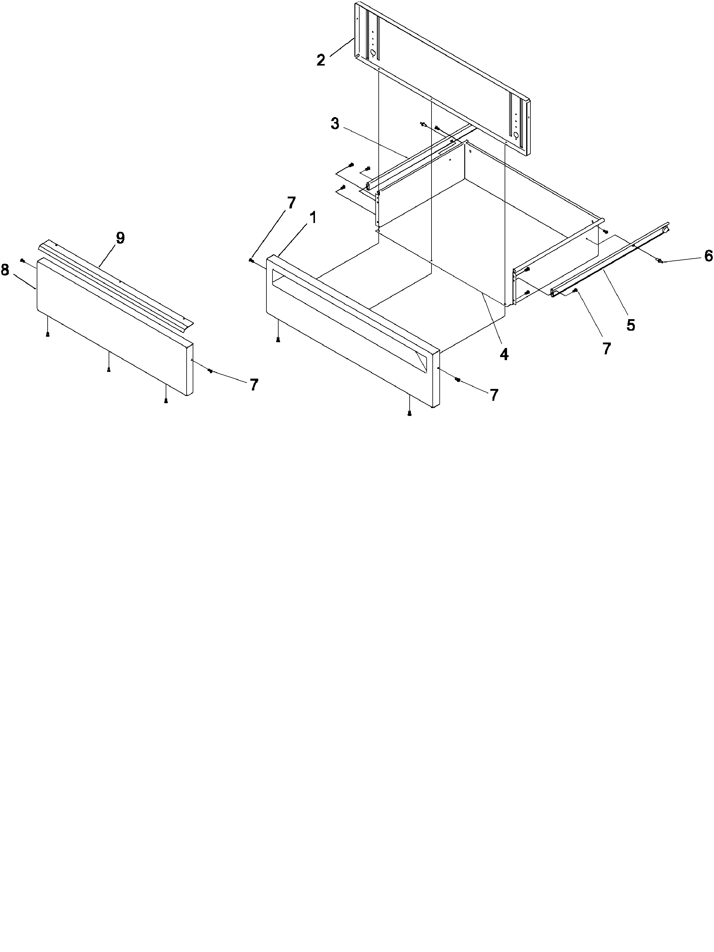 Amana ACS4660AW-PACS4660AW1 storage drawer diagram