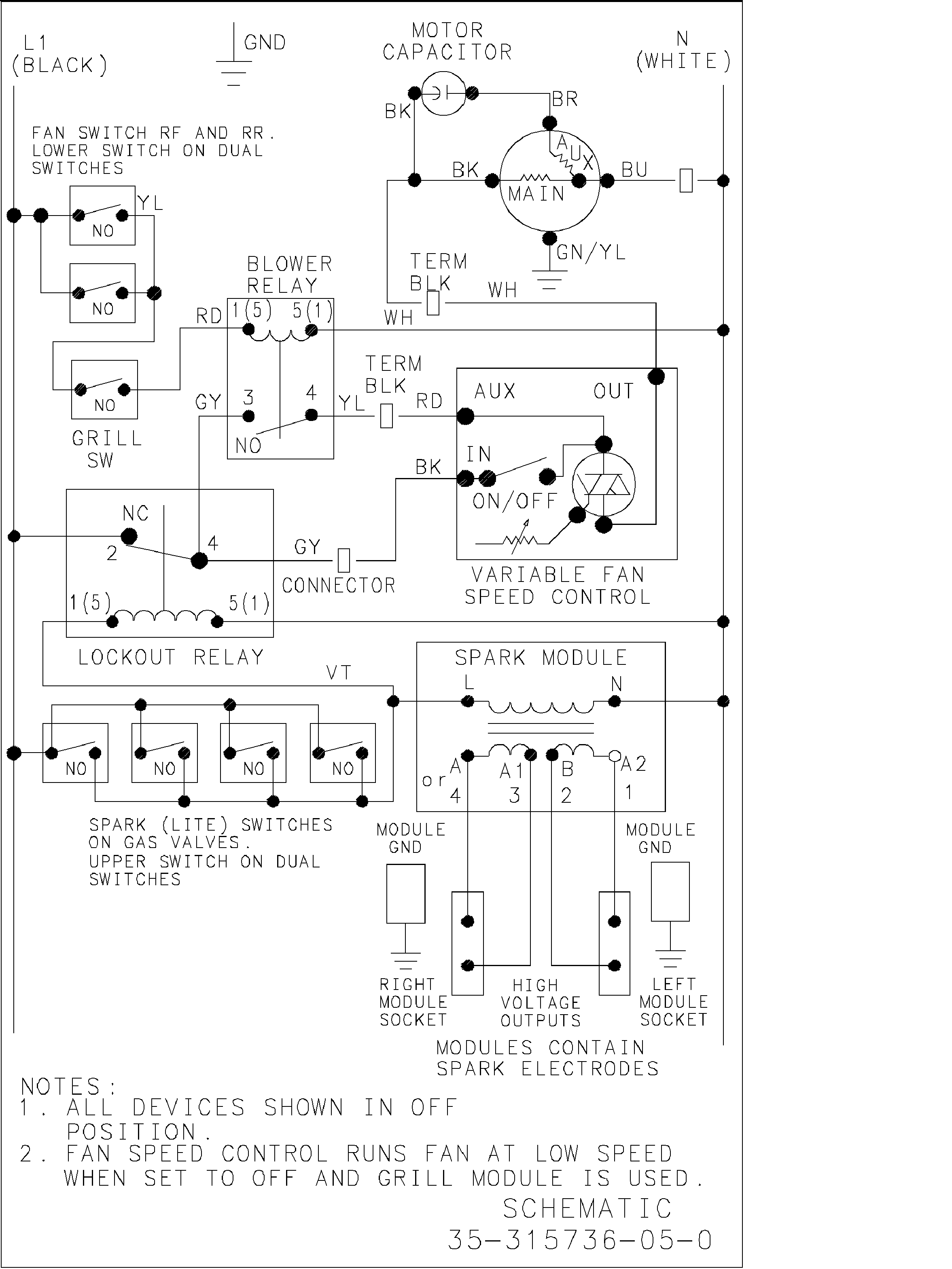 Amana ACS4660AW-PACS4660AW1 wiring information diagram