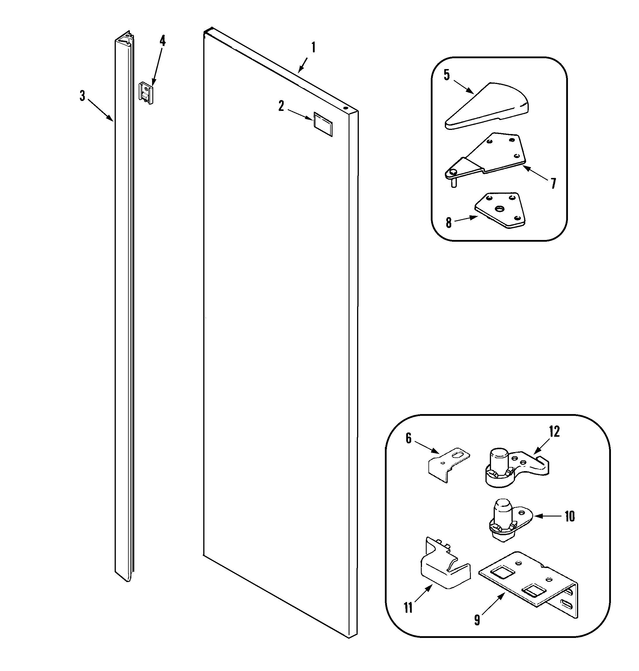 Maytag MSD2732GRS fresh food outer door (msd2732grs) diagram