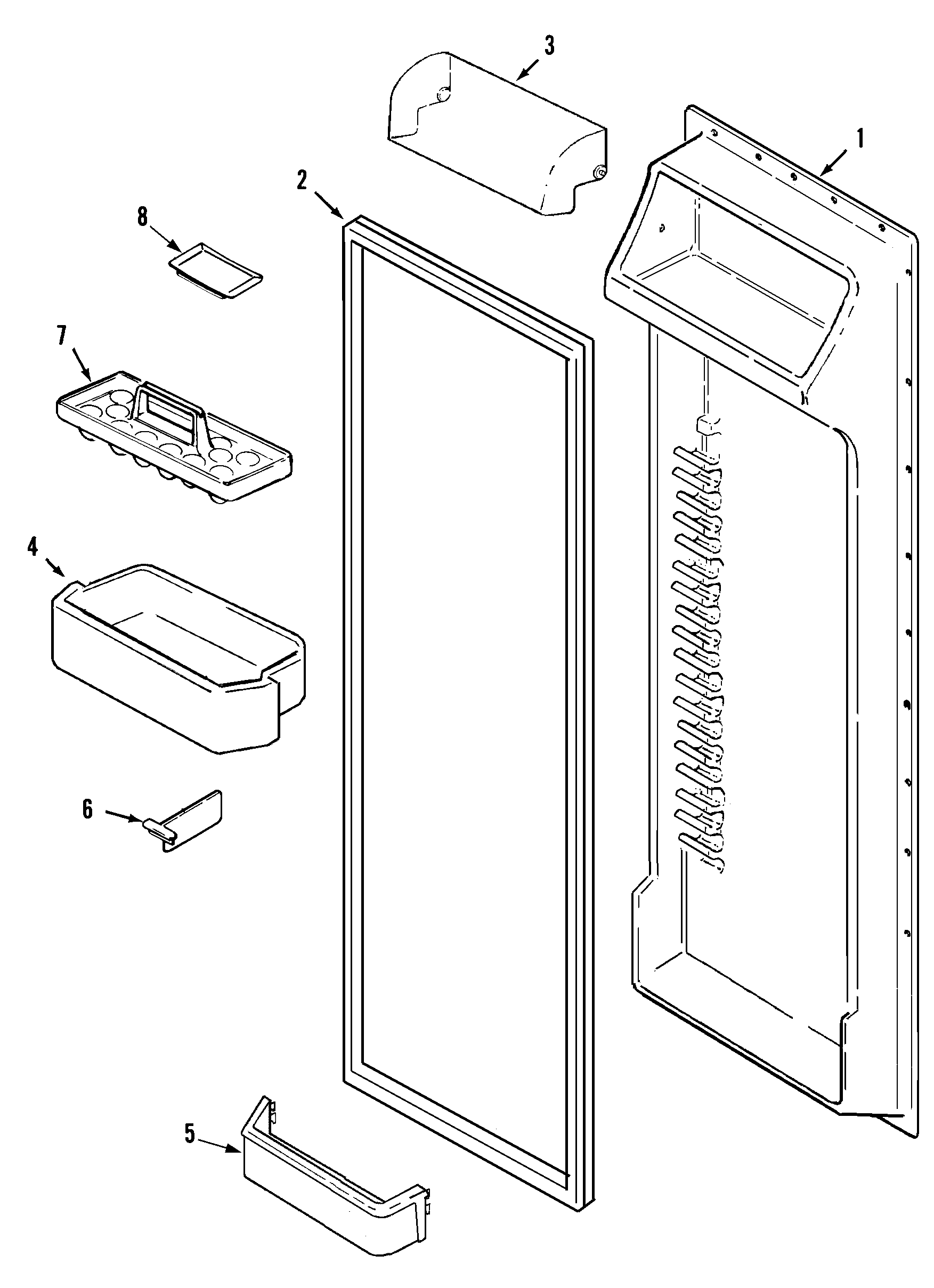 Maytag MSD2422GRW fresh food inner door diagram