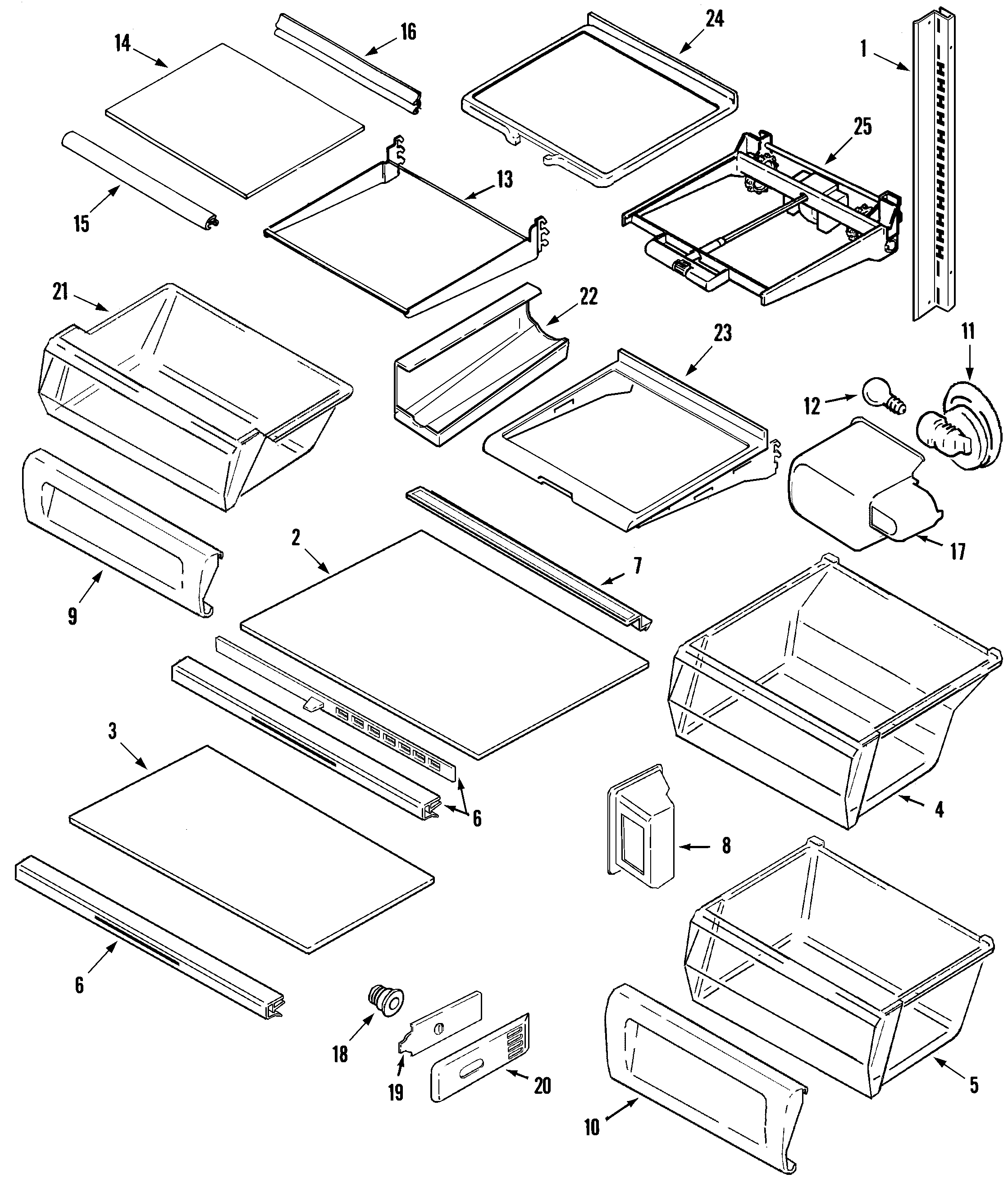 Maytag MSD2736GRW shelves & accessories diagram