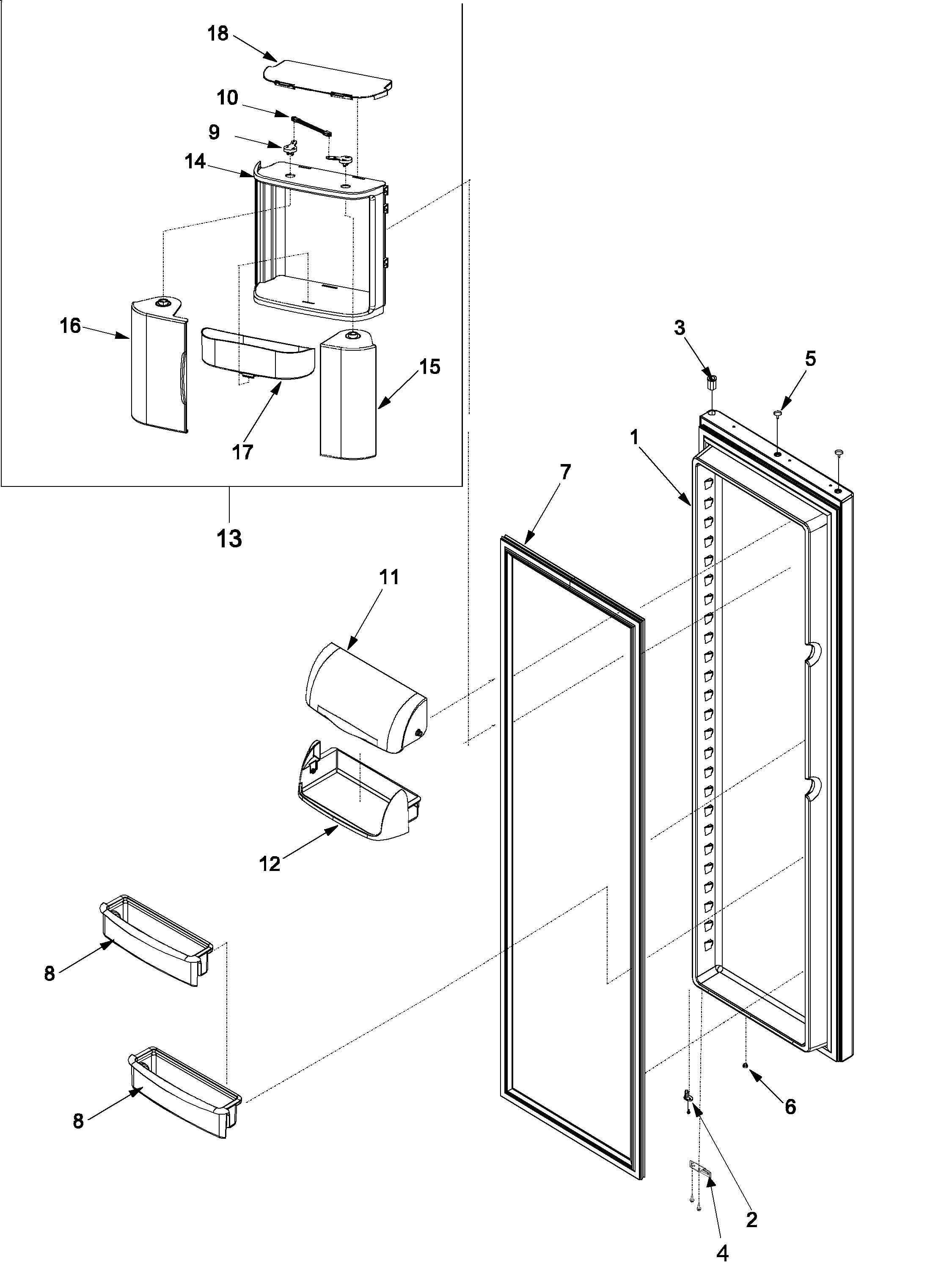 Amana ARS8265BC-PARS8265BC1 refrigerator door diagram