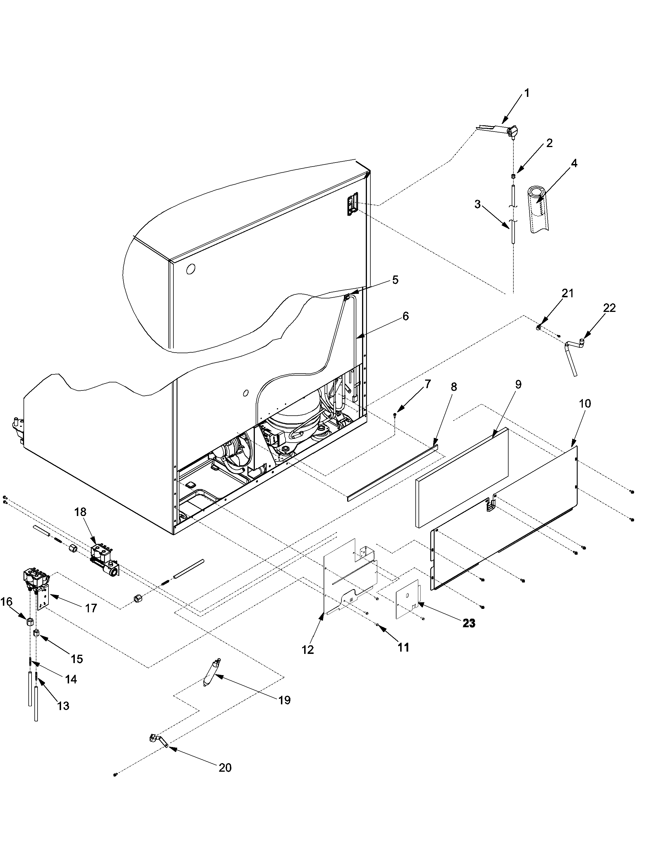 Amana XRSS267BB-PXRSS267BB1 cabinet back diagram