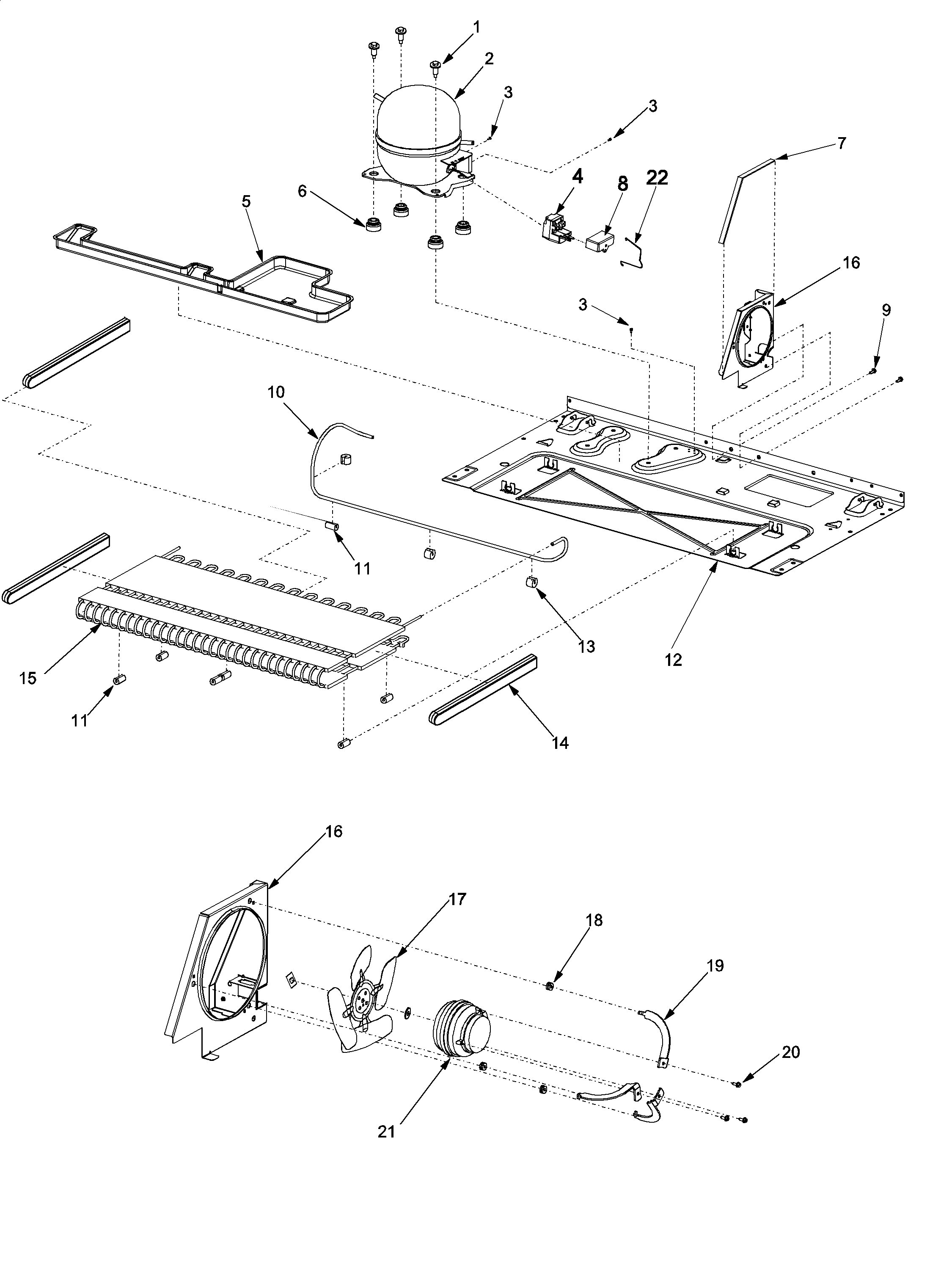 Amana XRSS267BB-PXRSS267BB1 machine compartment diagram