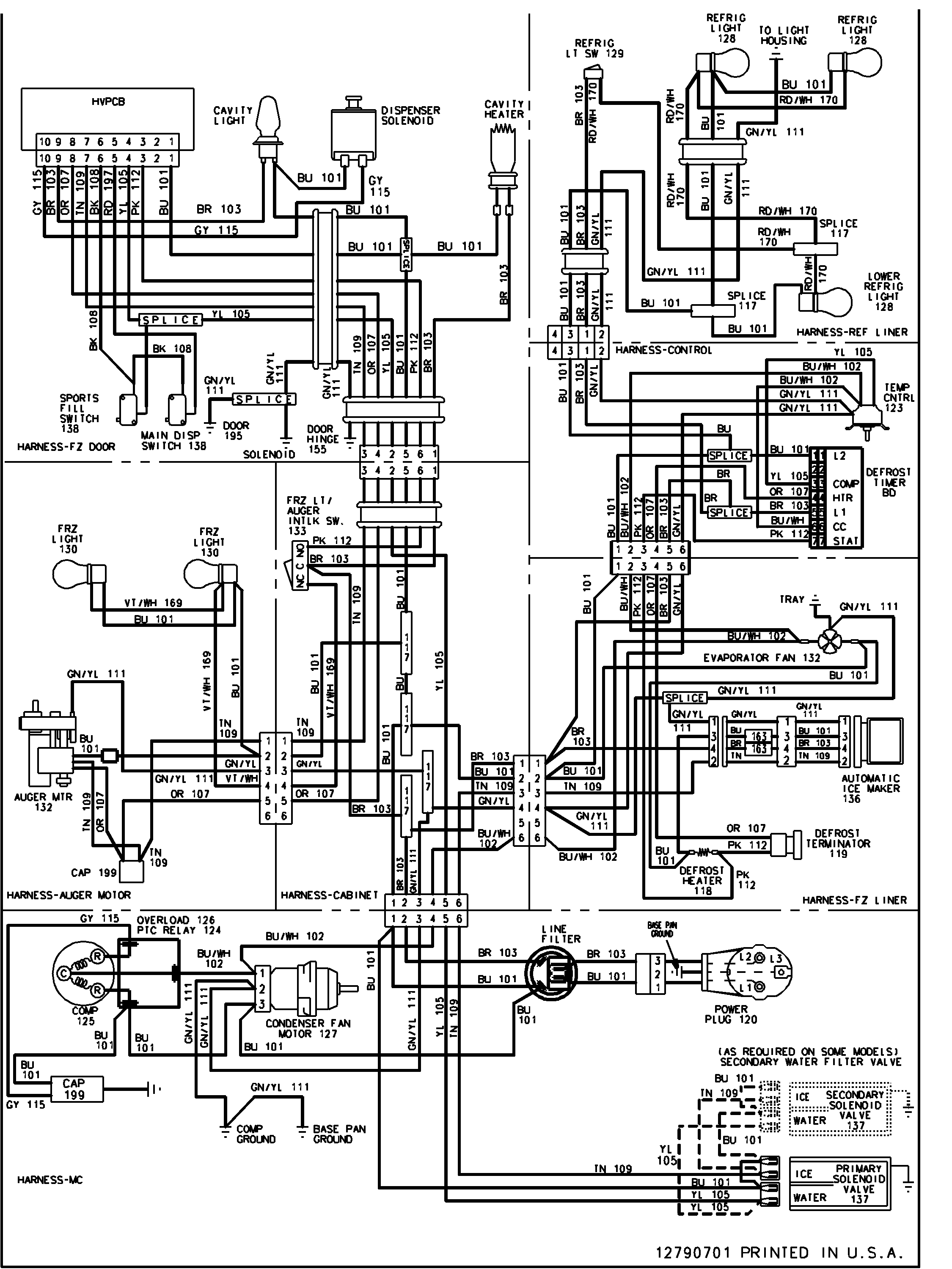 Amana XRSS267BB-PXRSS267BB1 wiring information diagram
