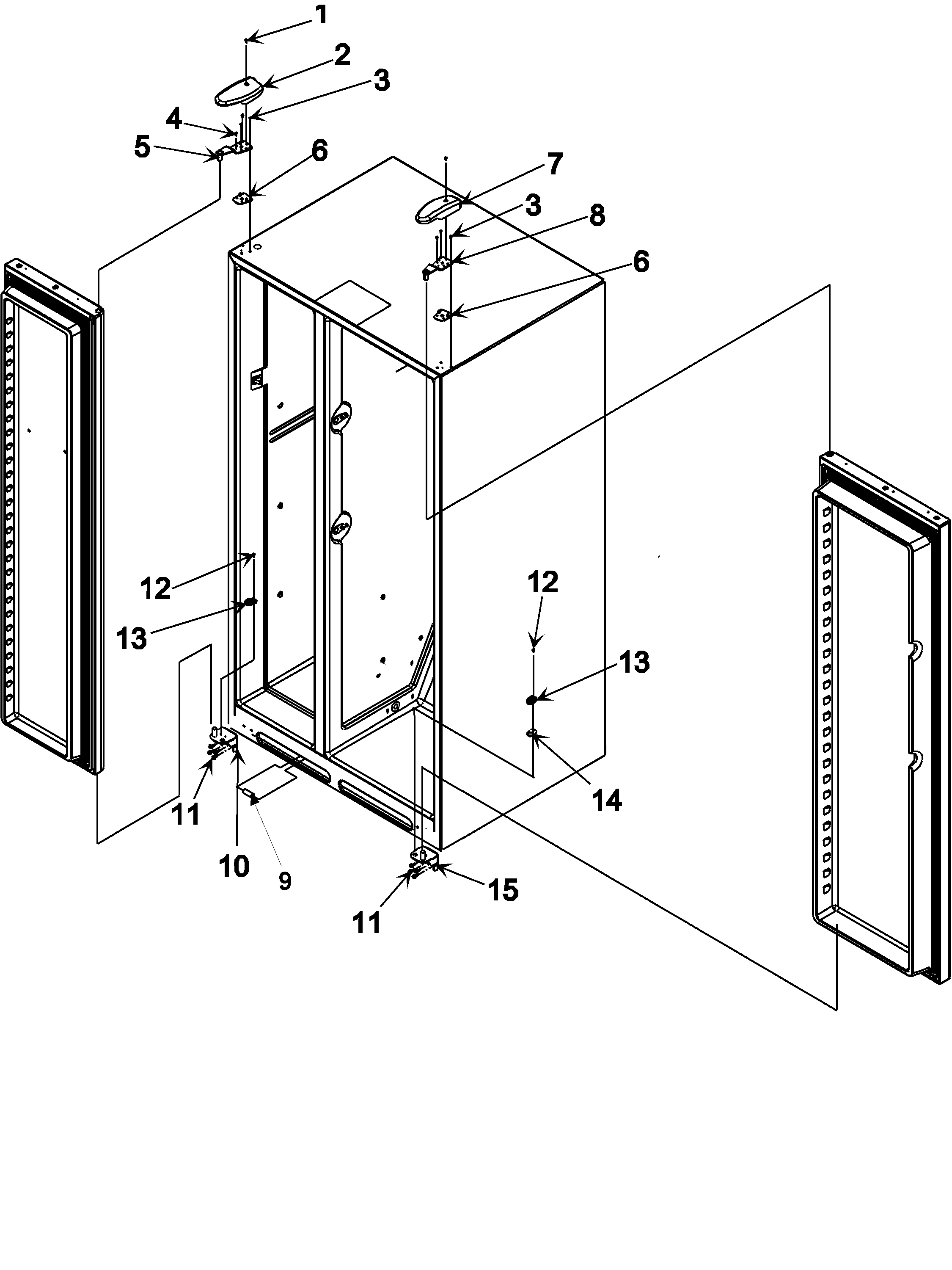 Amana XRSS267BB-PXRSS267BB1 hinges diagram