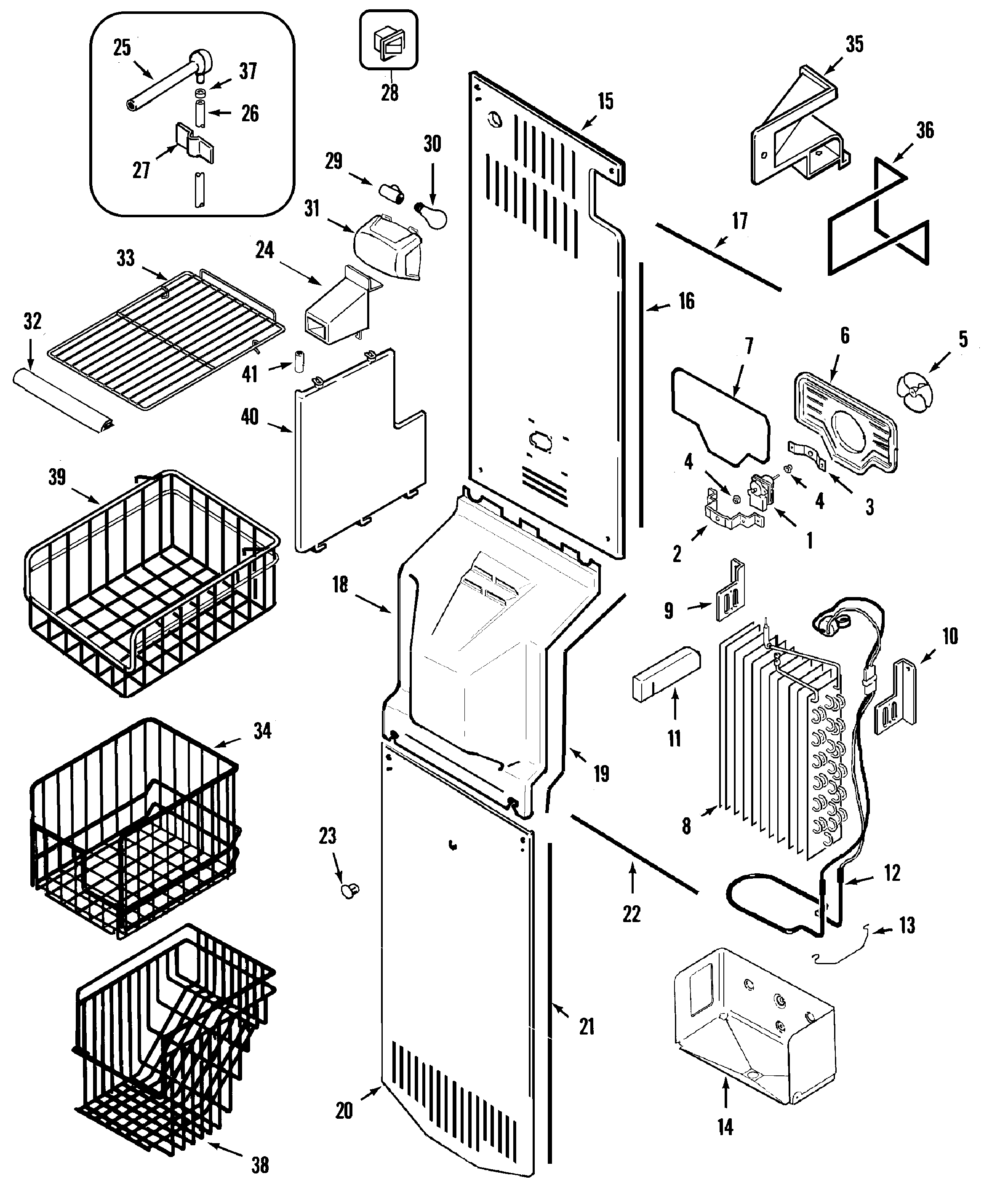 Maytag KGU66990 freezer compartment diagram