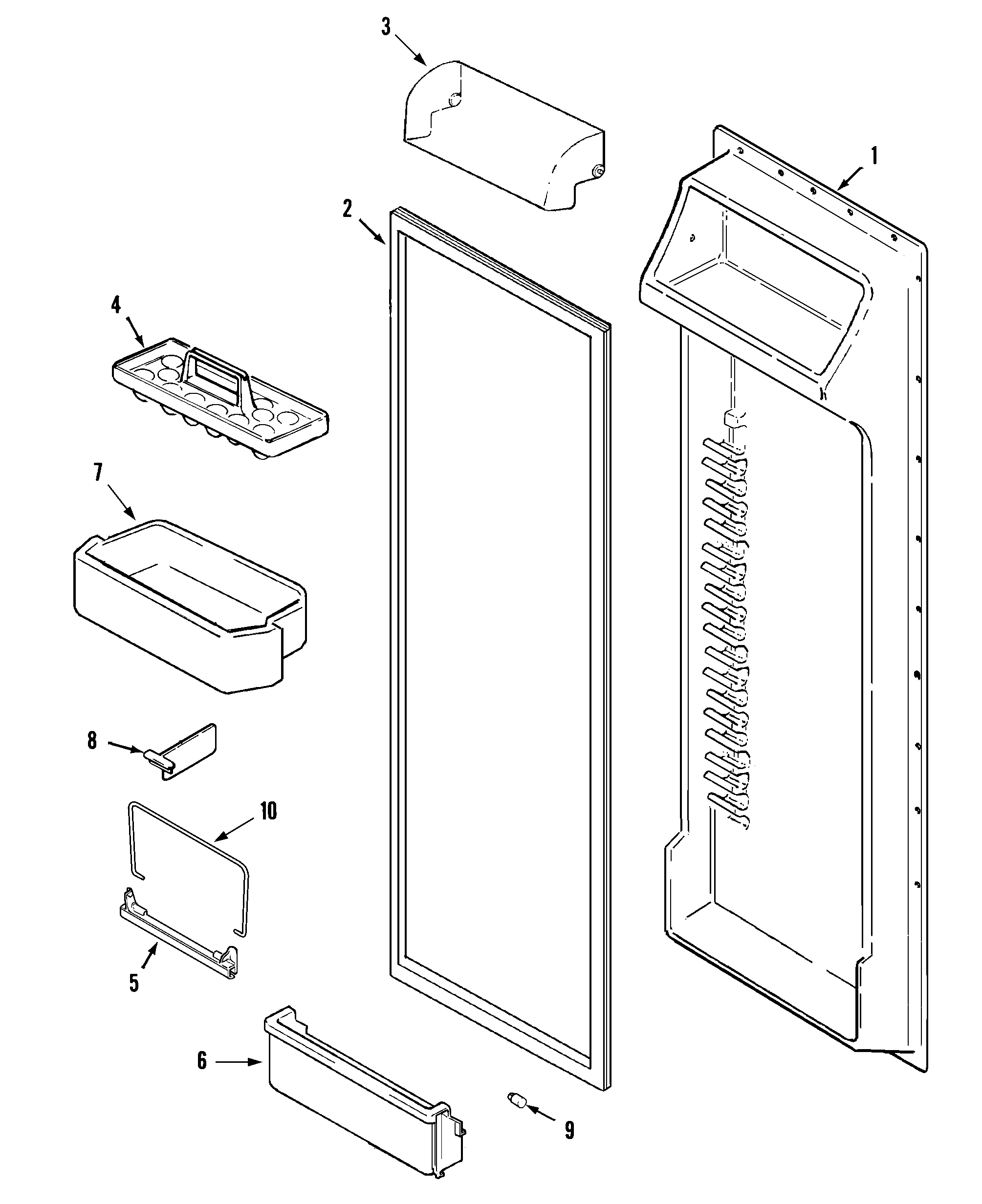 Maytag KGU66990 fresh food inner door diagram