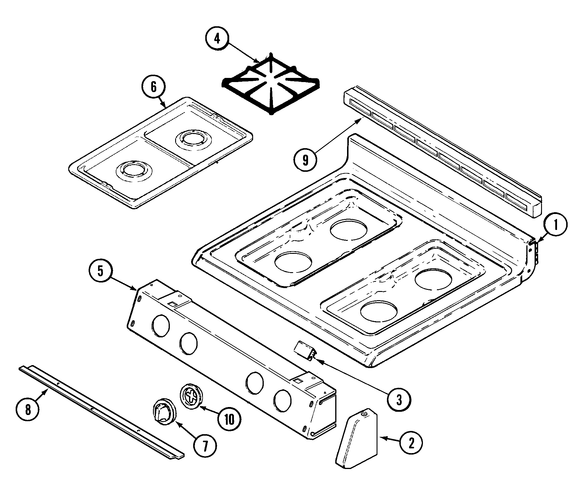 Maytag MGR5750ADA top assembly diagram
