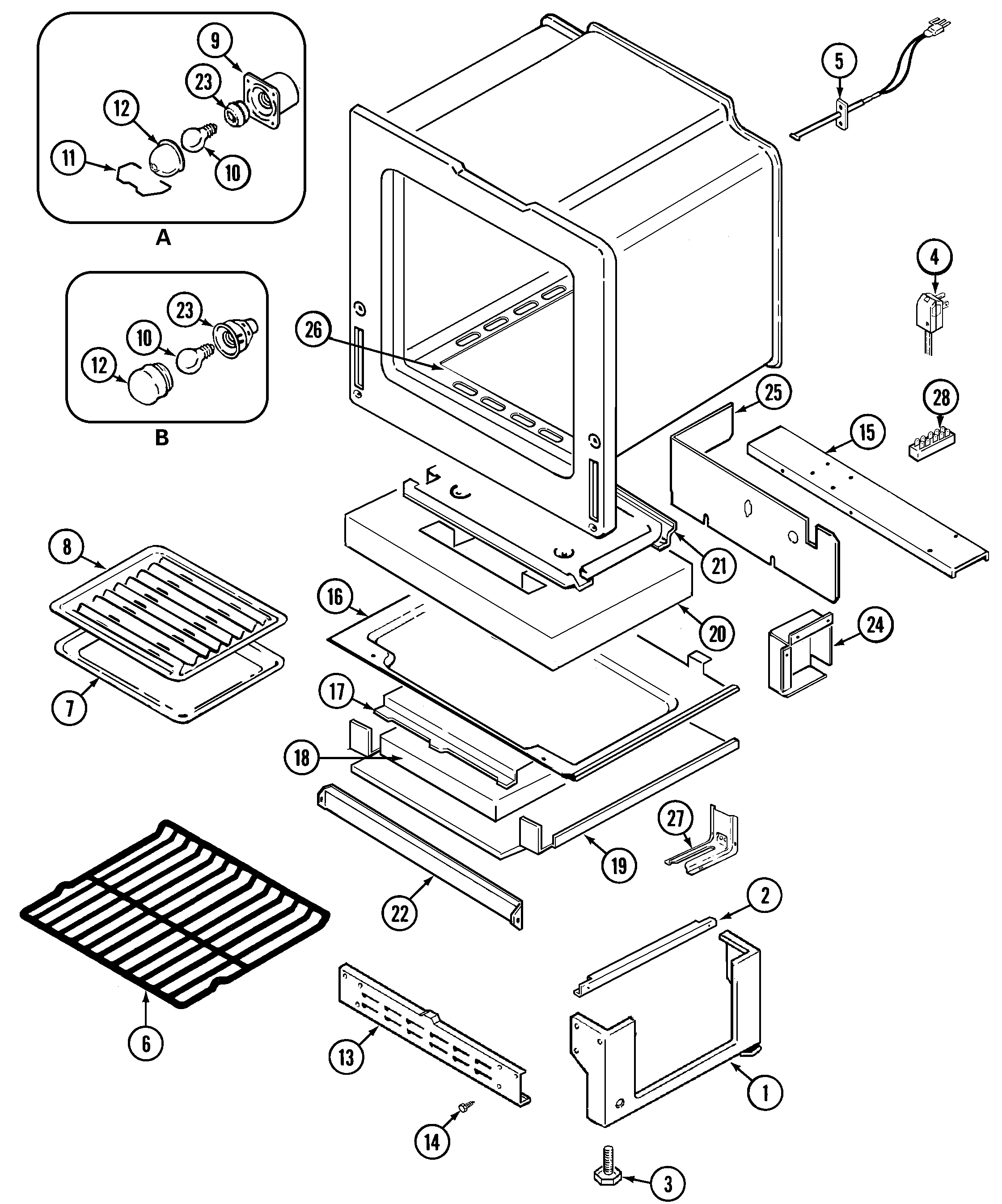 Maytag MGR5750ADA oven/base diagram
