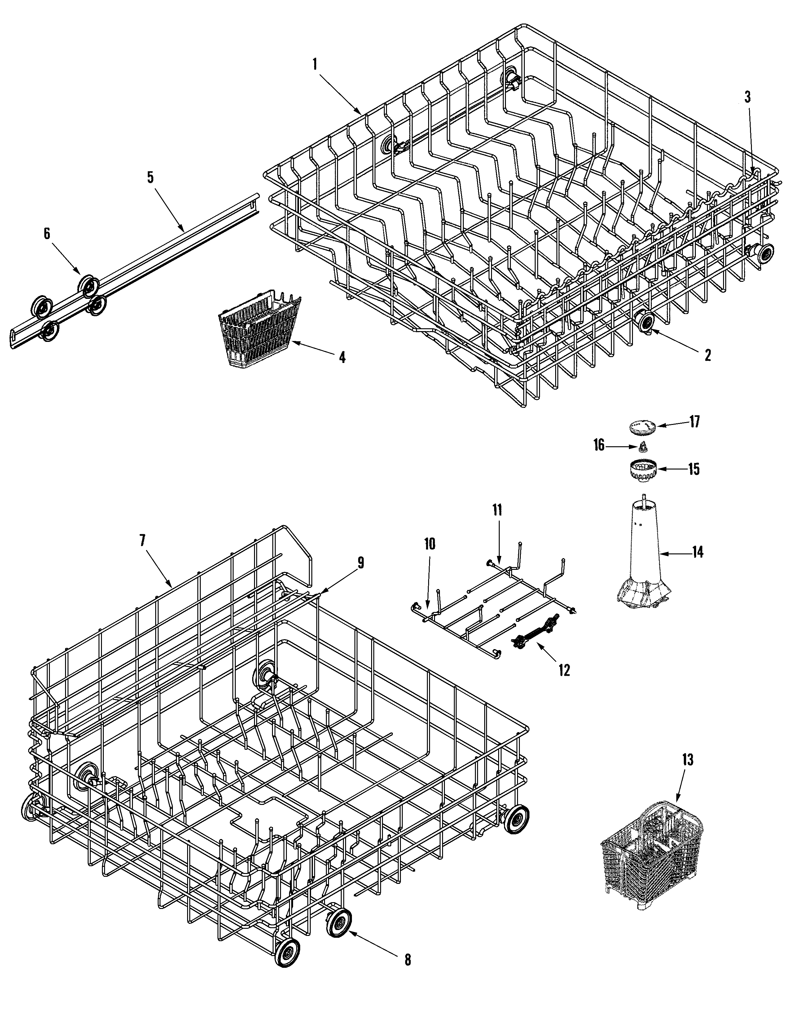 Maytag MDBE790AWB track & rack assembly diagram